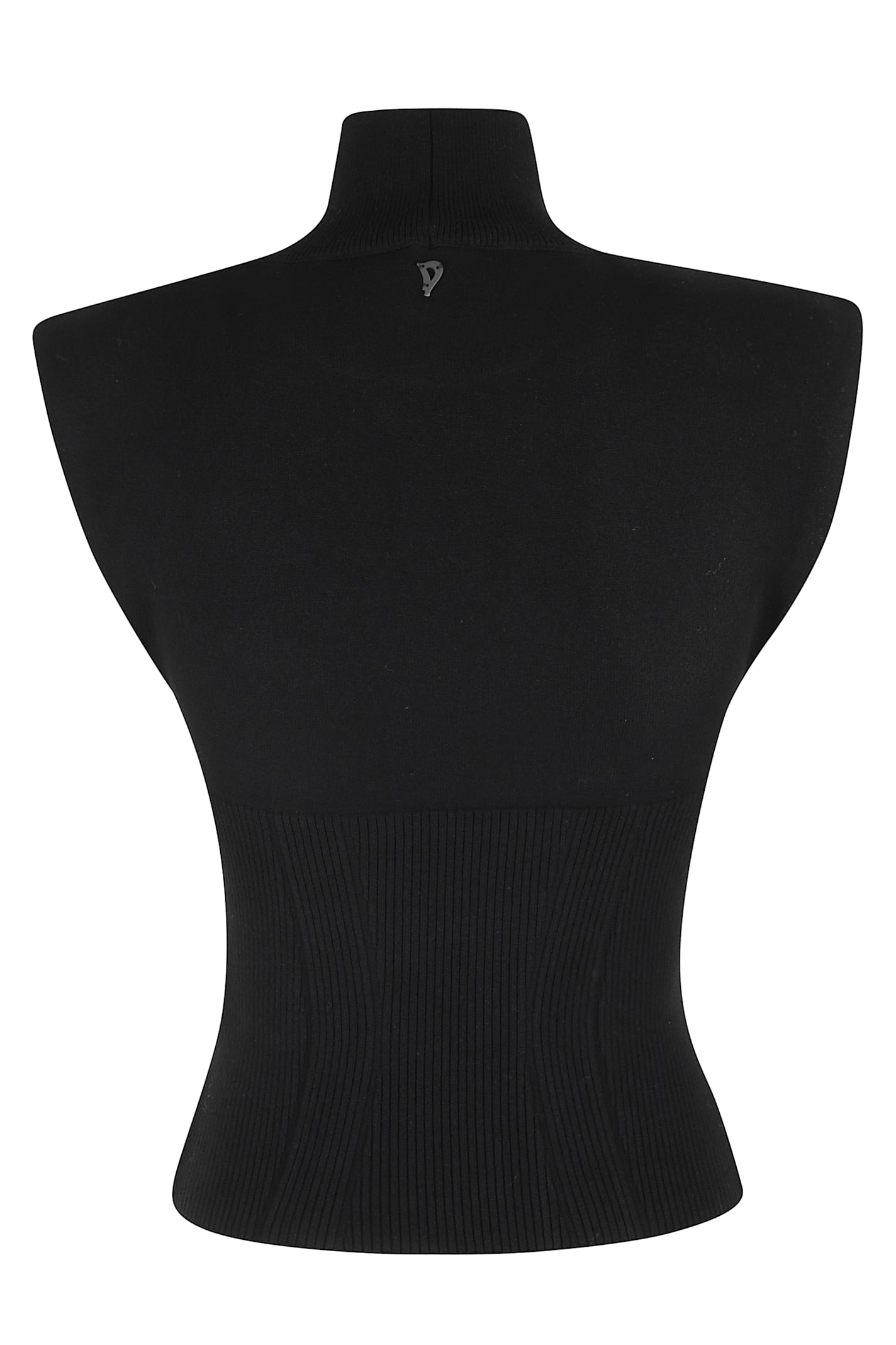 Dondup Turtleneck Ribbed-sweater In Black