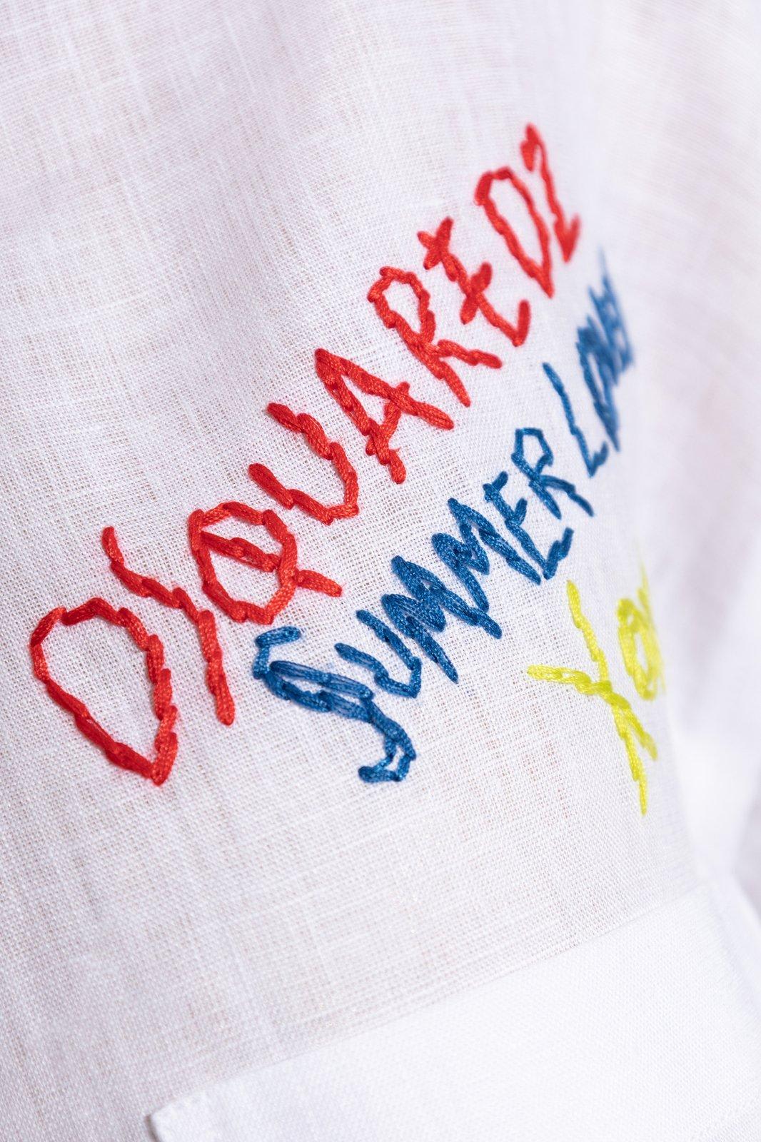 Shop Dsquared2 Summer Lovers Embroidered Oversized Shirt