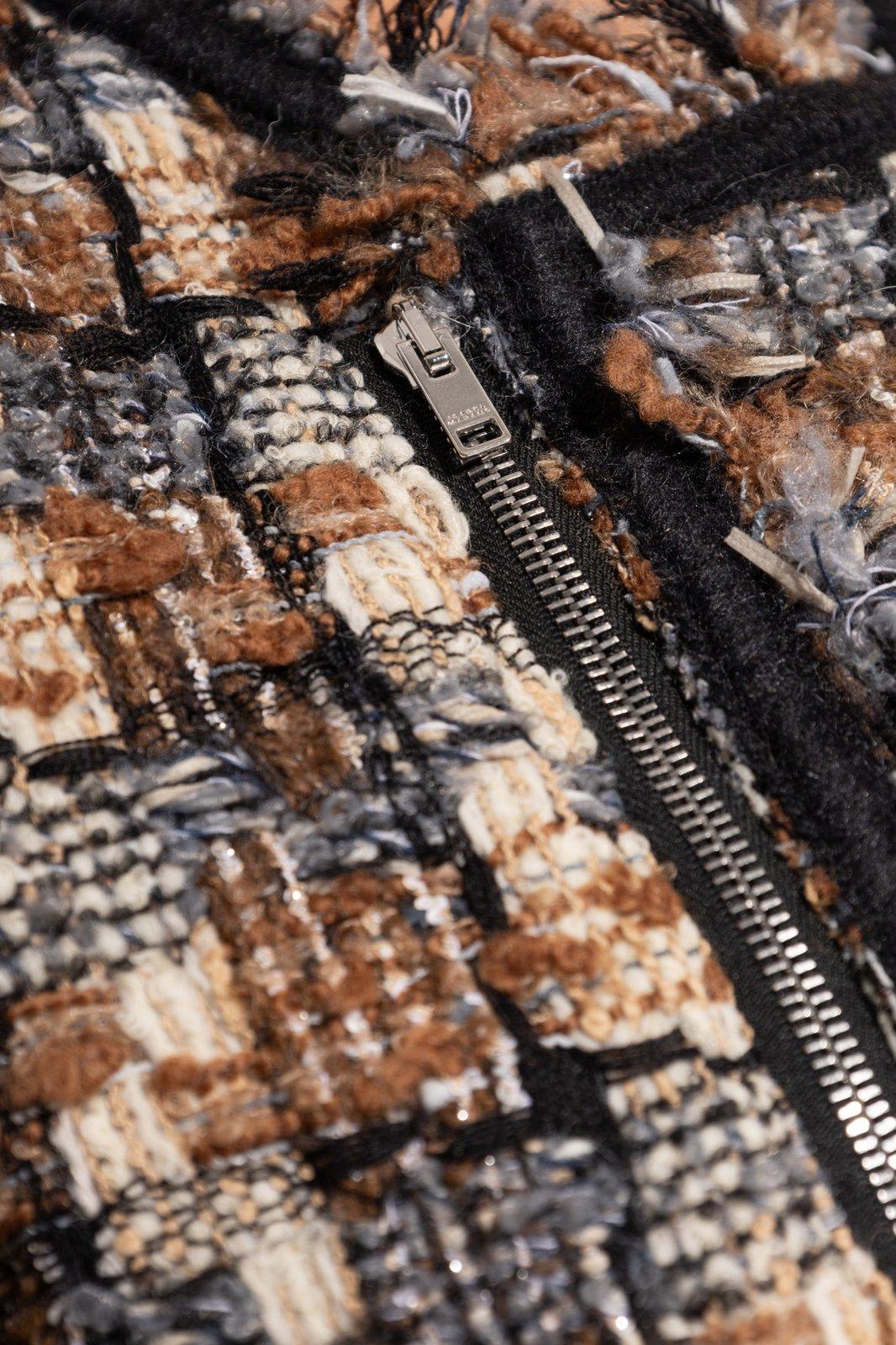 Shop Isabel Marant Kerry Frayed-detail Tweed Jacket In Brown