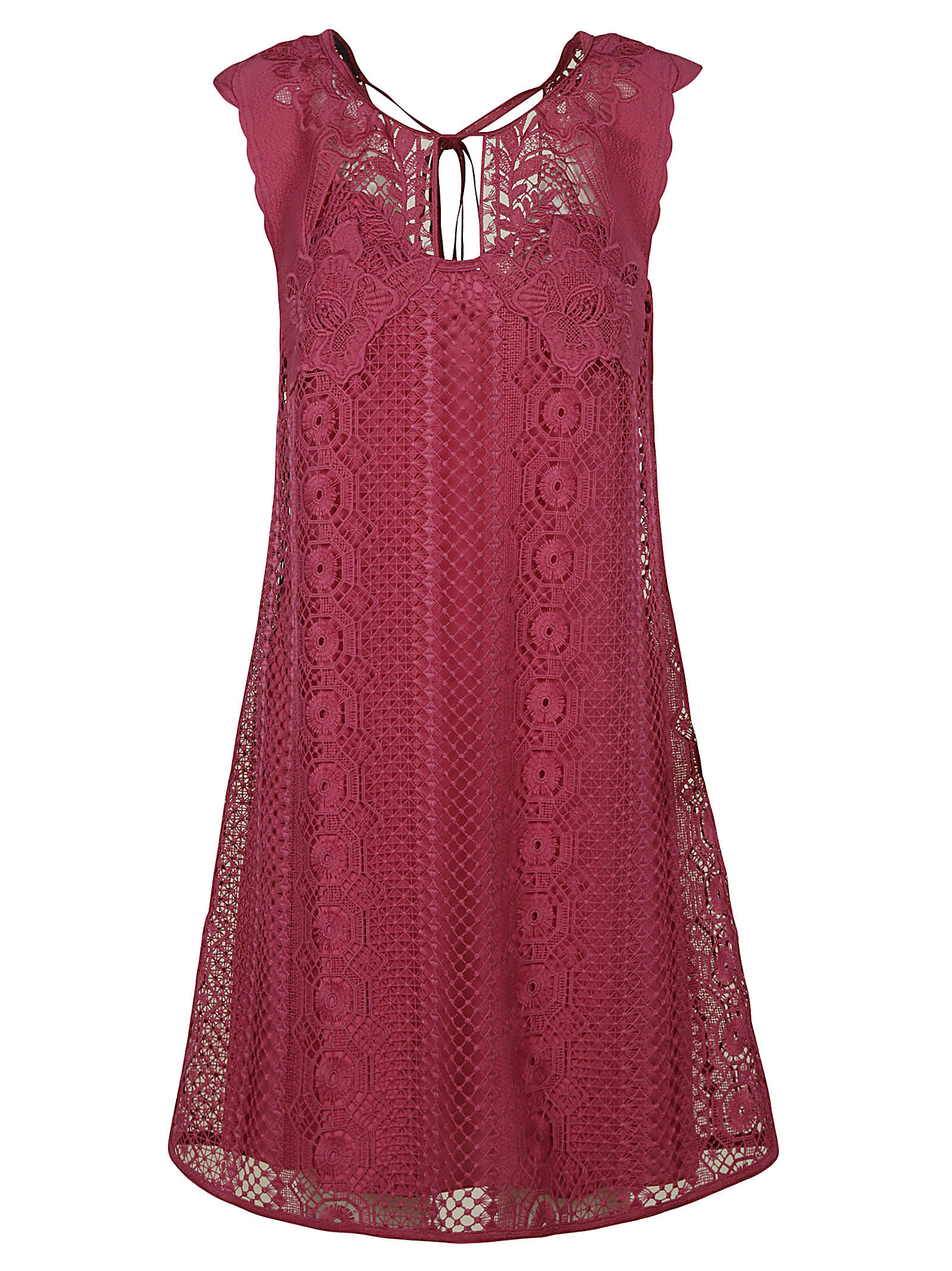 Alberta Ferretti Sleeveless Perforated Dress