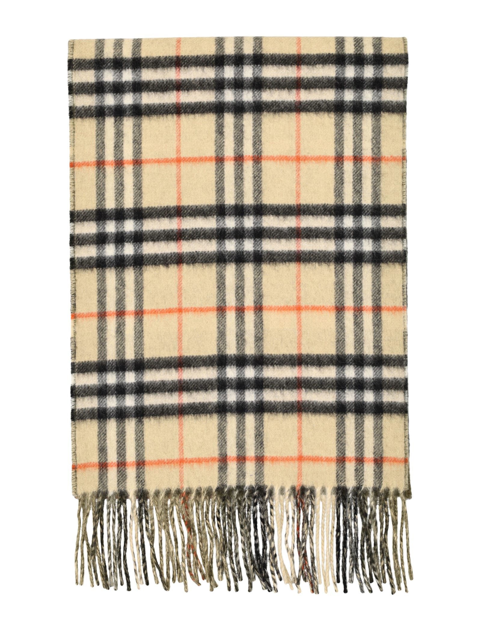 Shop Burberry Reversible Vintage Check Cashmere Scarf In Sand/loch