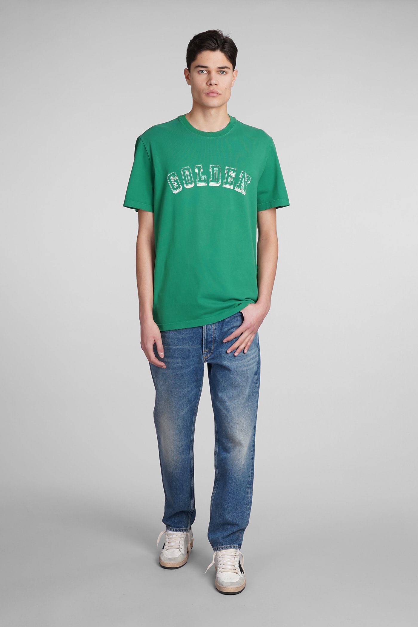 Shop Golden Goose T-shirt In Green Cotton