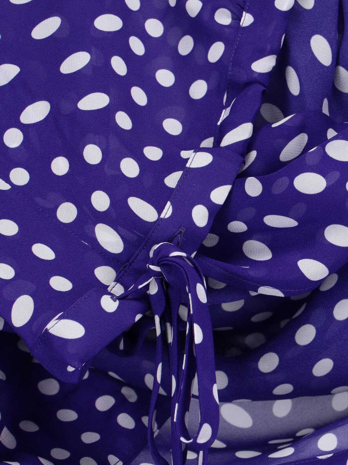 Dries Van Noten Long Sleeve Polka Dot Top With Tie In Purple