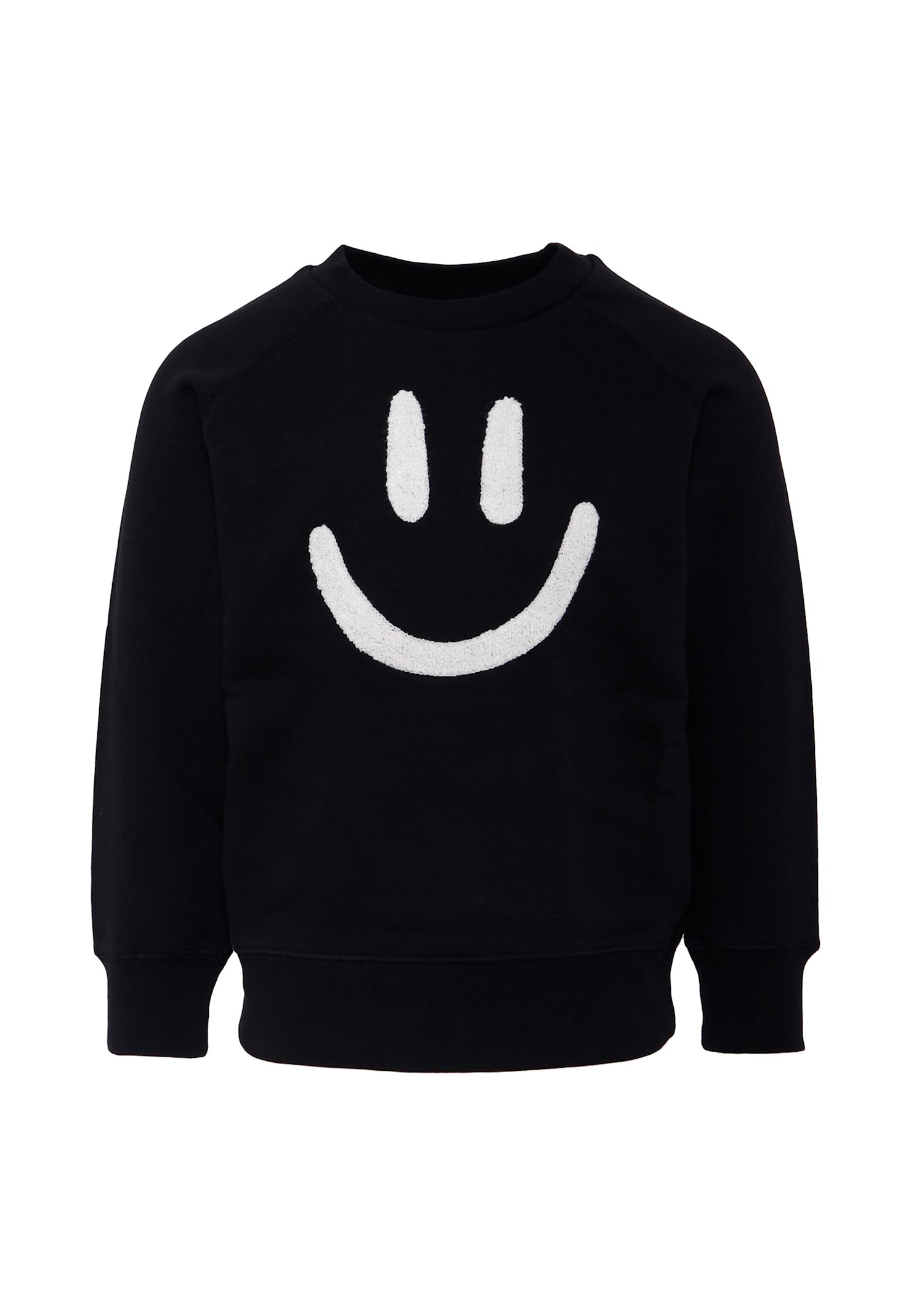Molo Black Sweatshirt For Kids With Smiley In Black
