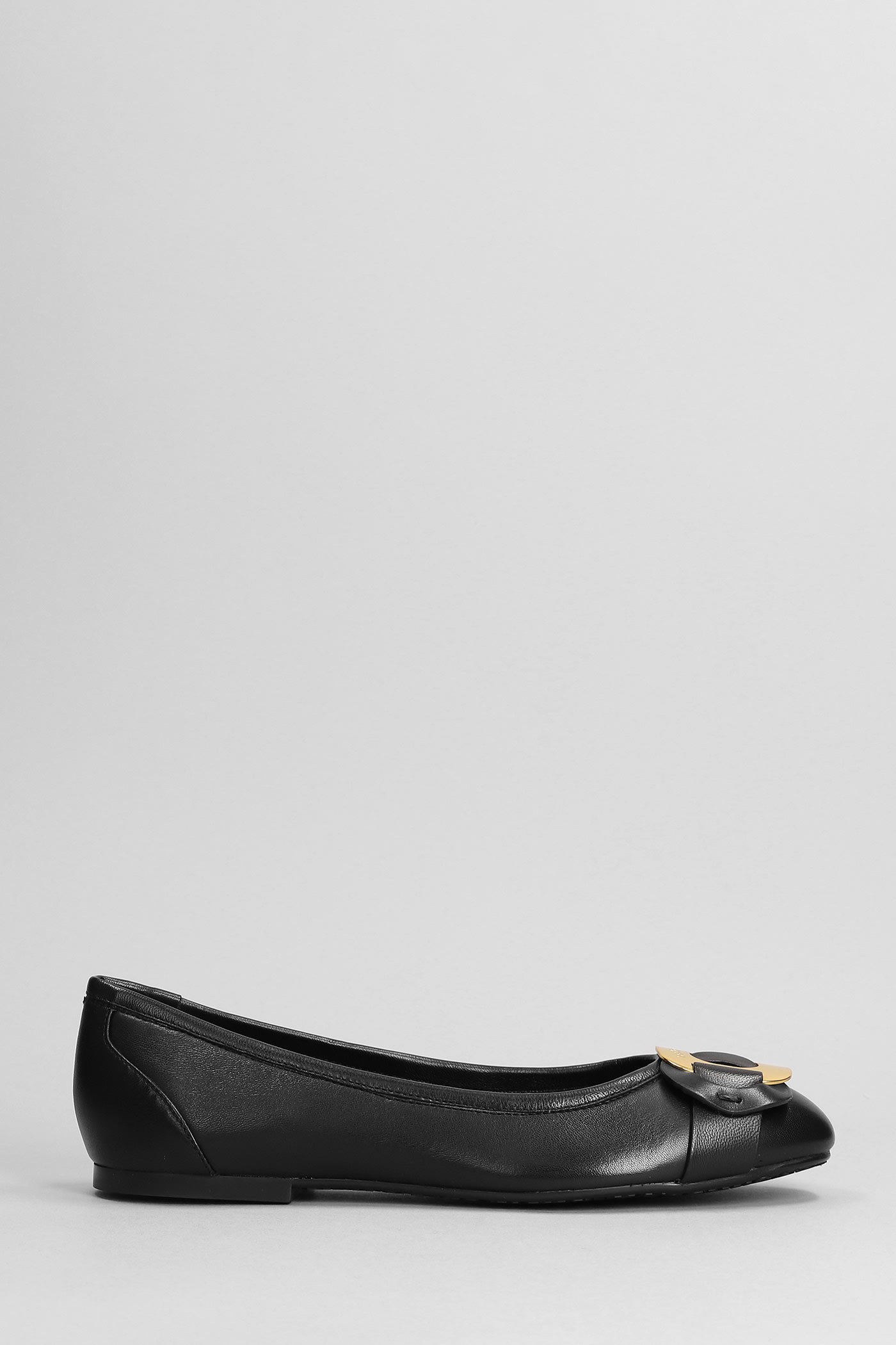 SEE BY CHLOÉ CHANY BALLET FLATS IN BLACK LEATHER
