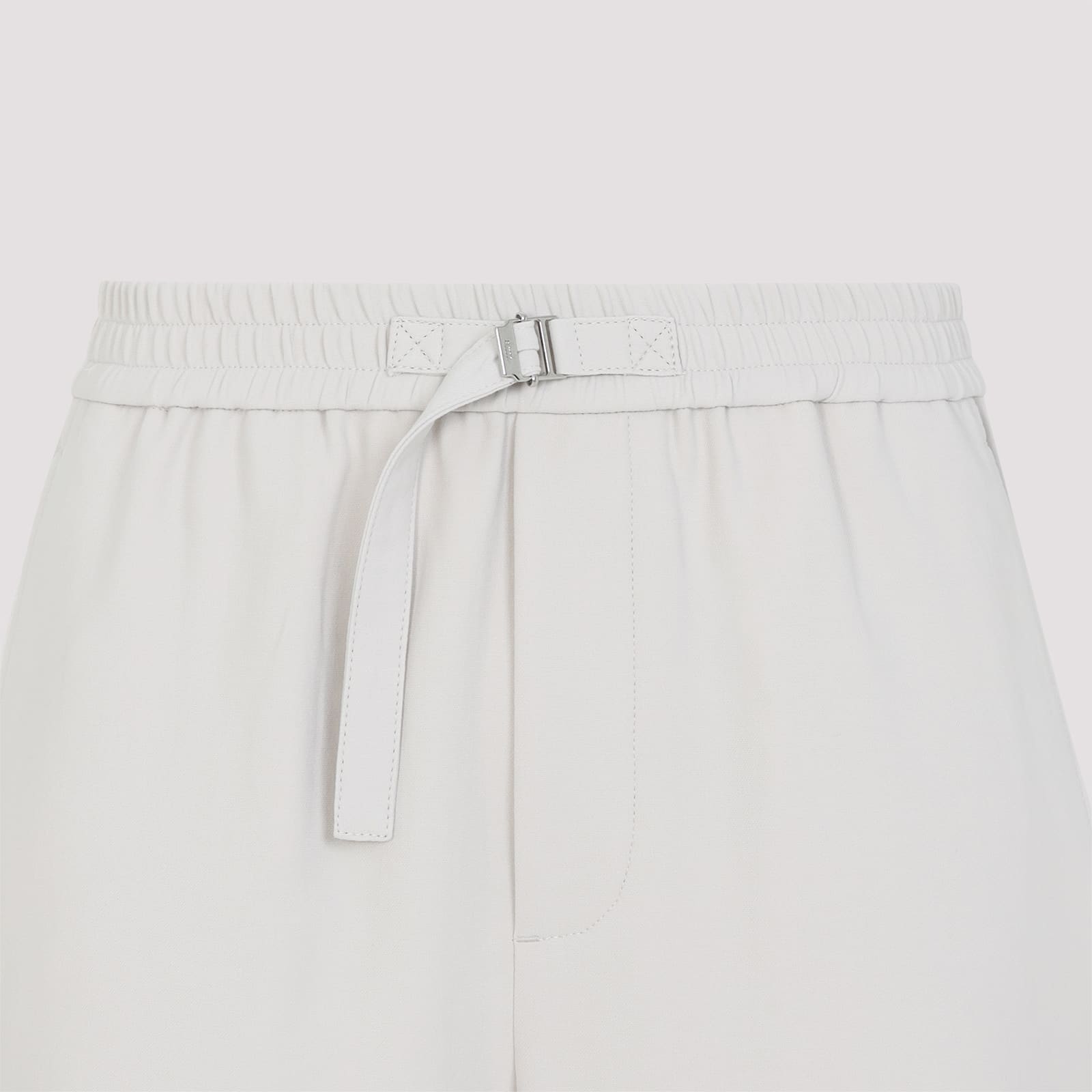 Shop Ami Alexandre Mattiussi Straight Elasticated Pants In Mastic