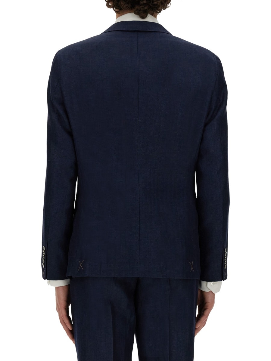 Shop Hugo Boss Double-breasted Jacket In Blue