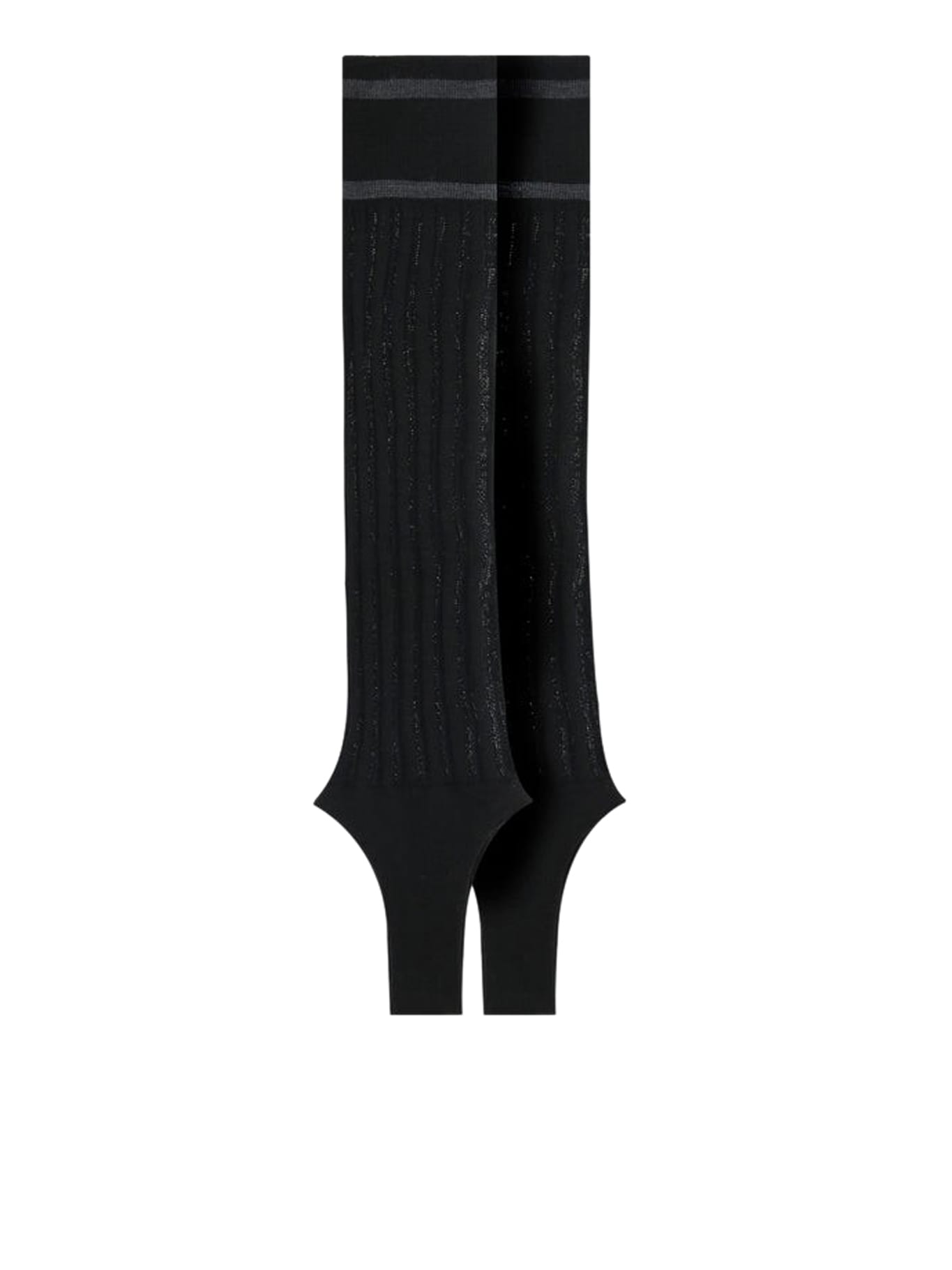 Shop Durazzi Milano Knitted Ribbed Stirrup Leg Warmer In Black Grey Stripes