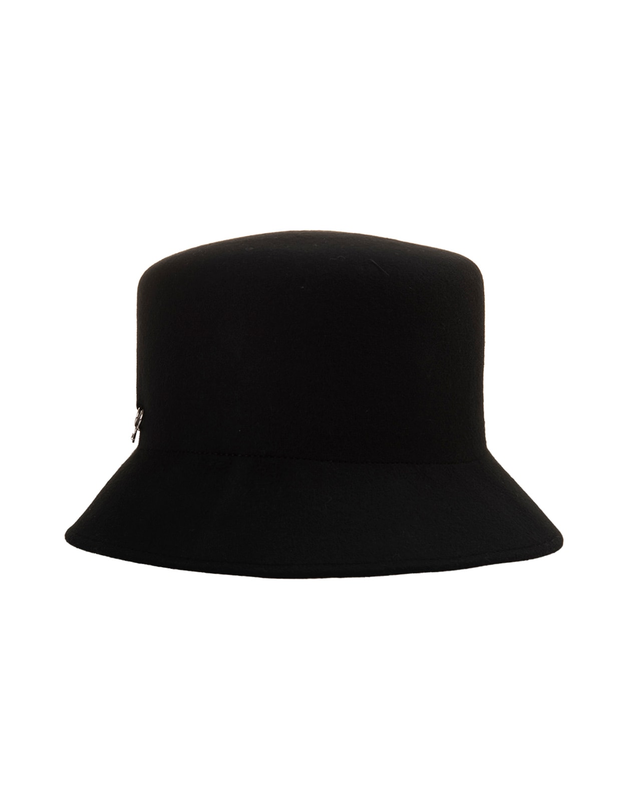 Shop Ermanno Scervino Black Wool Bucket Hat With Pin