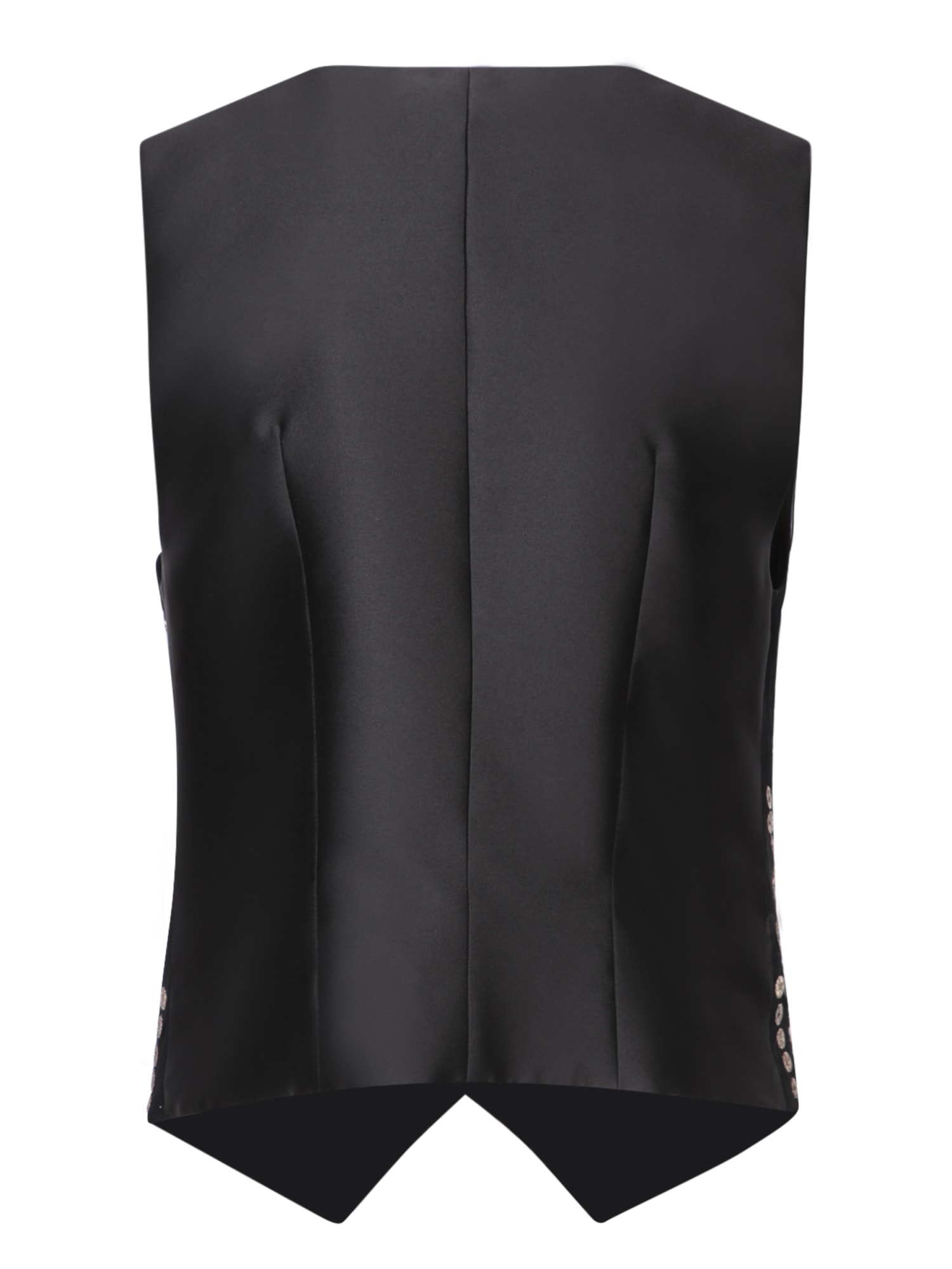 Shop Alberta Ferretti Mikado Embroidered Black-gold Vest