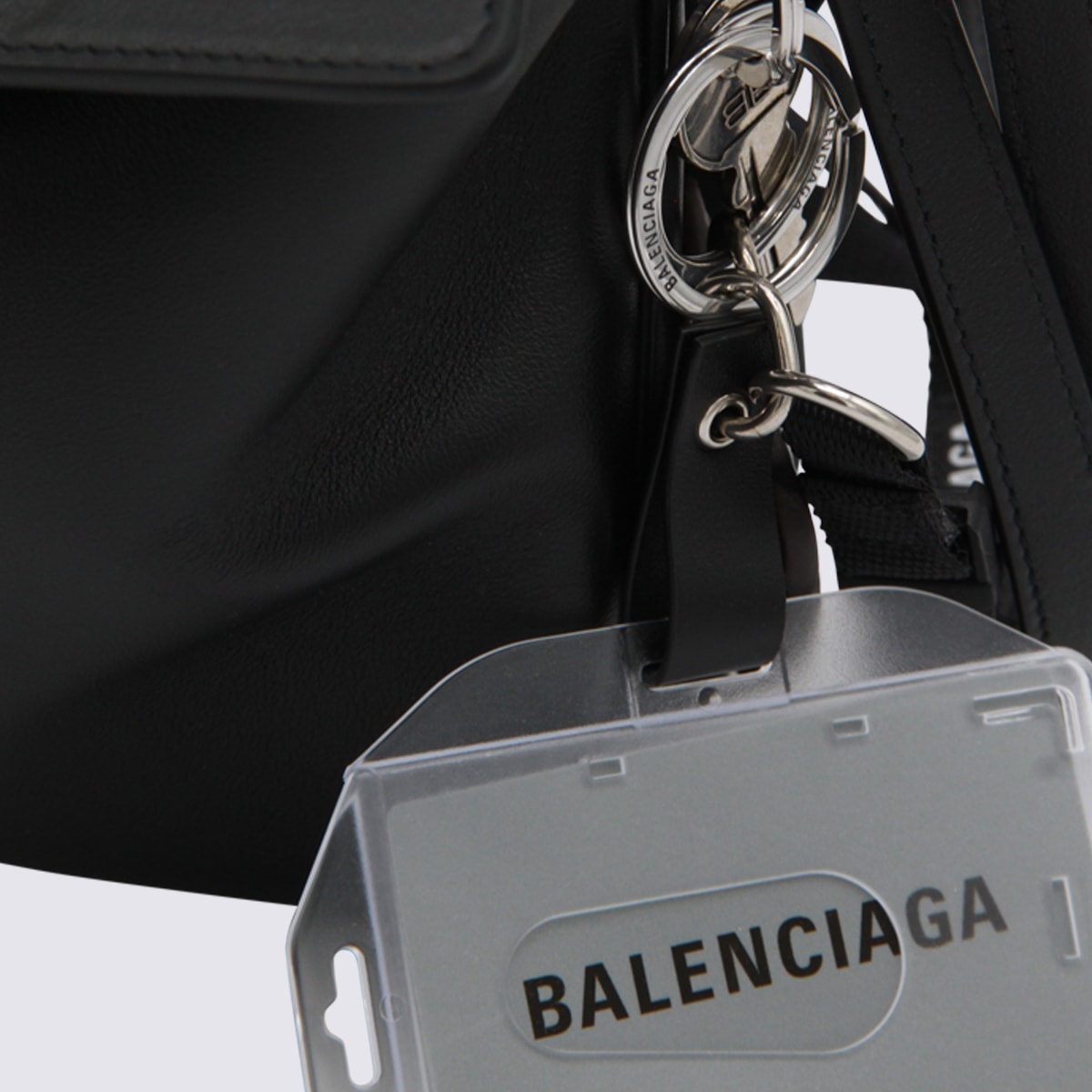 Balenciaga Black Leather Lamborghini Rodeo Shoulder Bag In Black