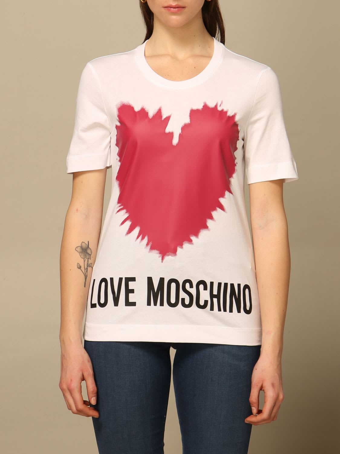 Love Moschino T-shirt Love Moschino T-shirt With Heart Print