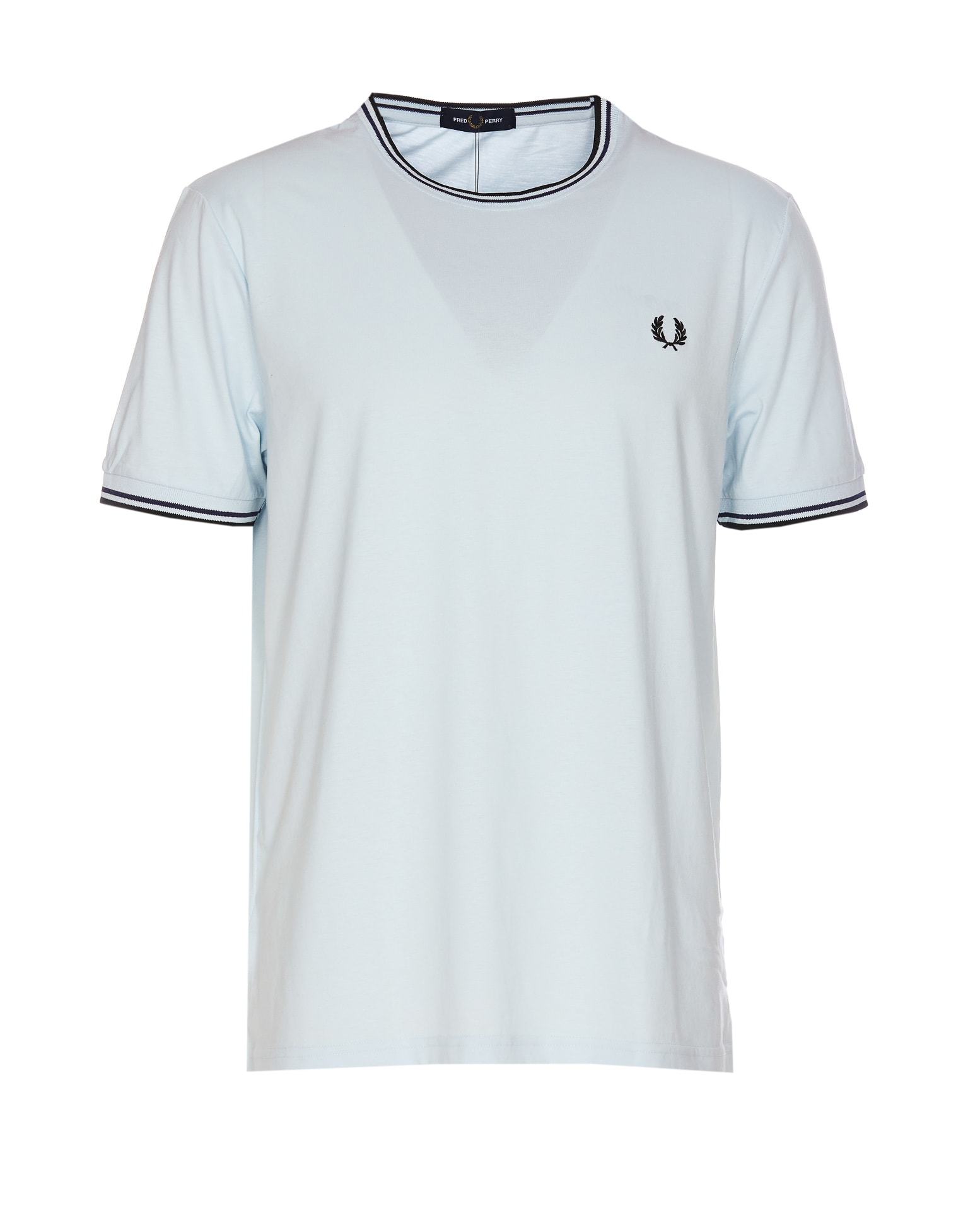 Fred Perry Logo T-shirt In Light Ice