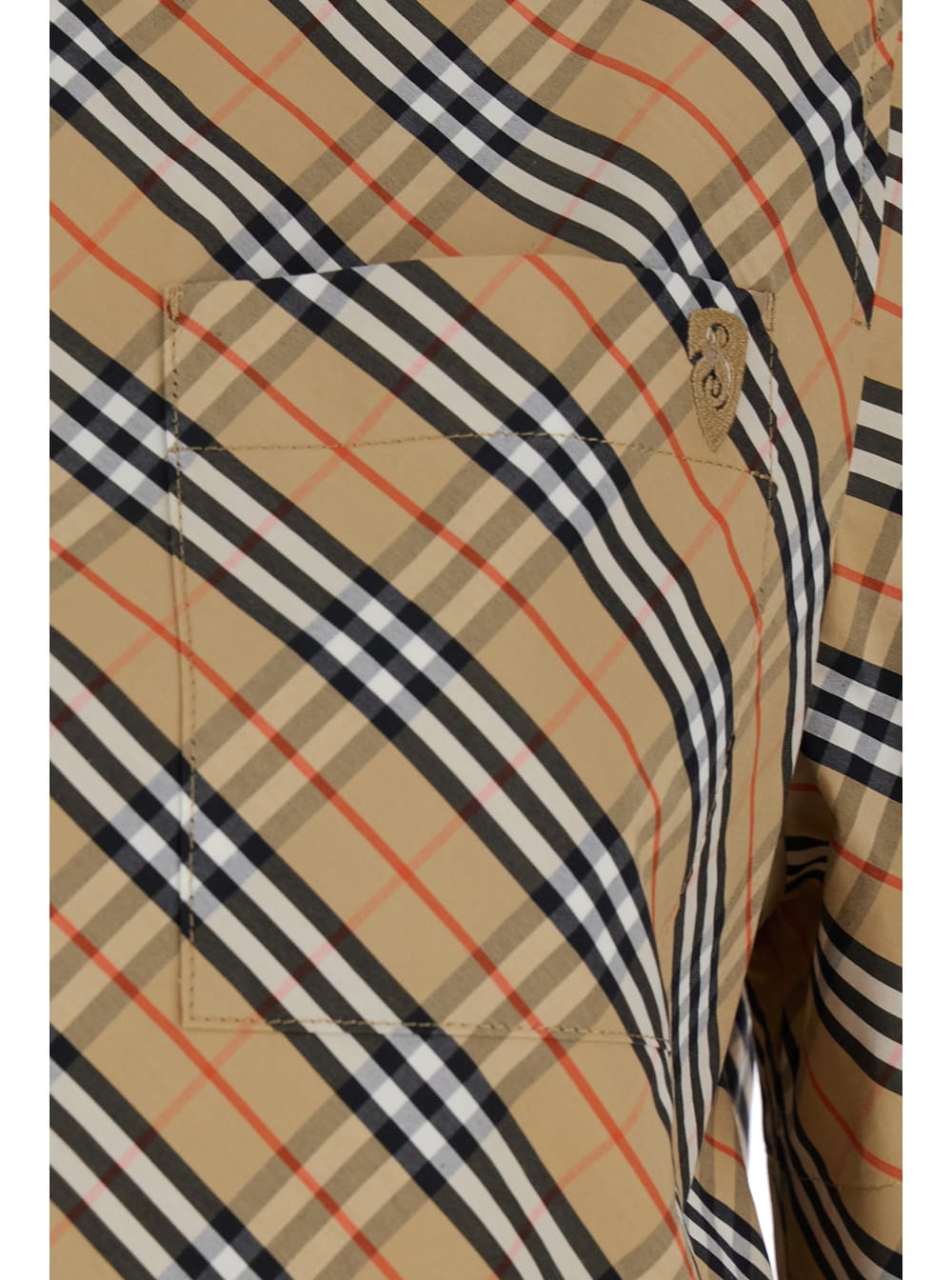 Burberry Checked Cropped Shirt In Beige