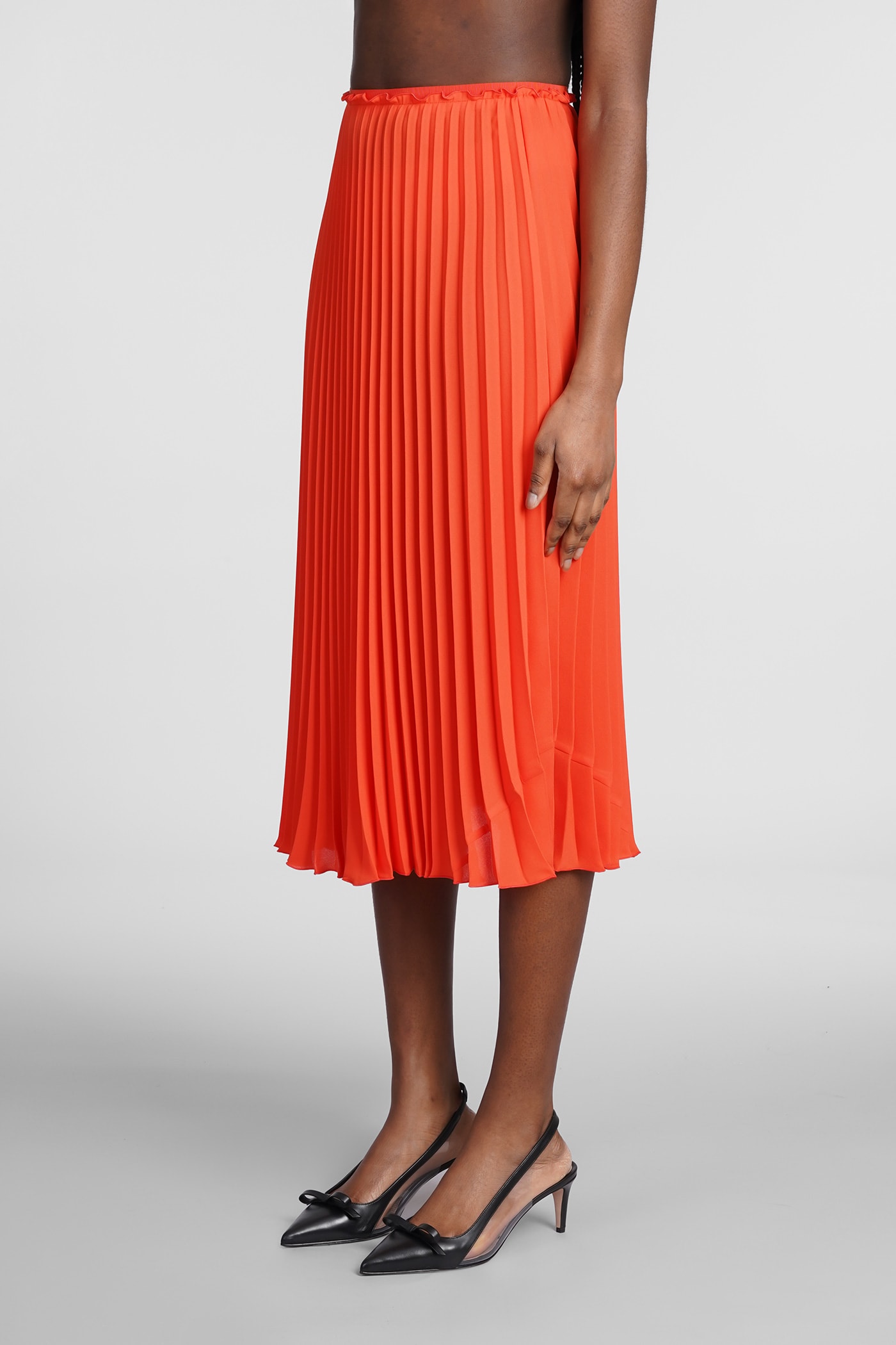 Shop Red Valentino Skirt In Orange Synthetic Fibers