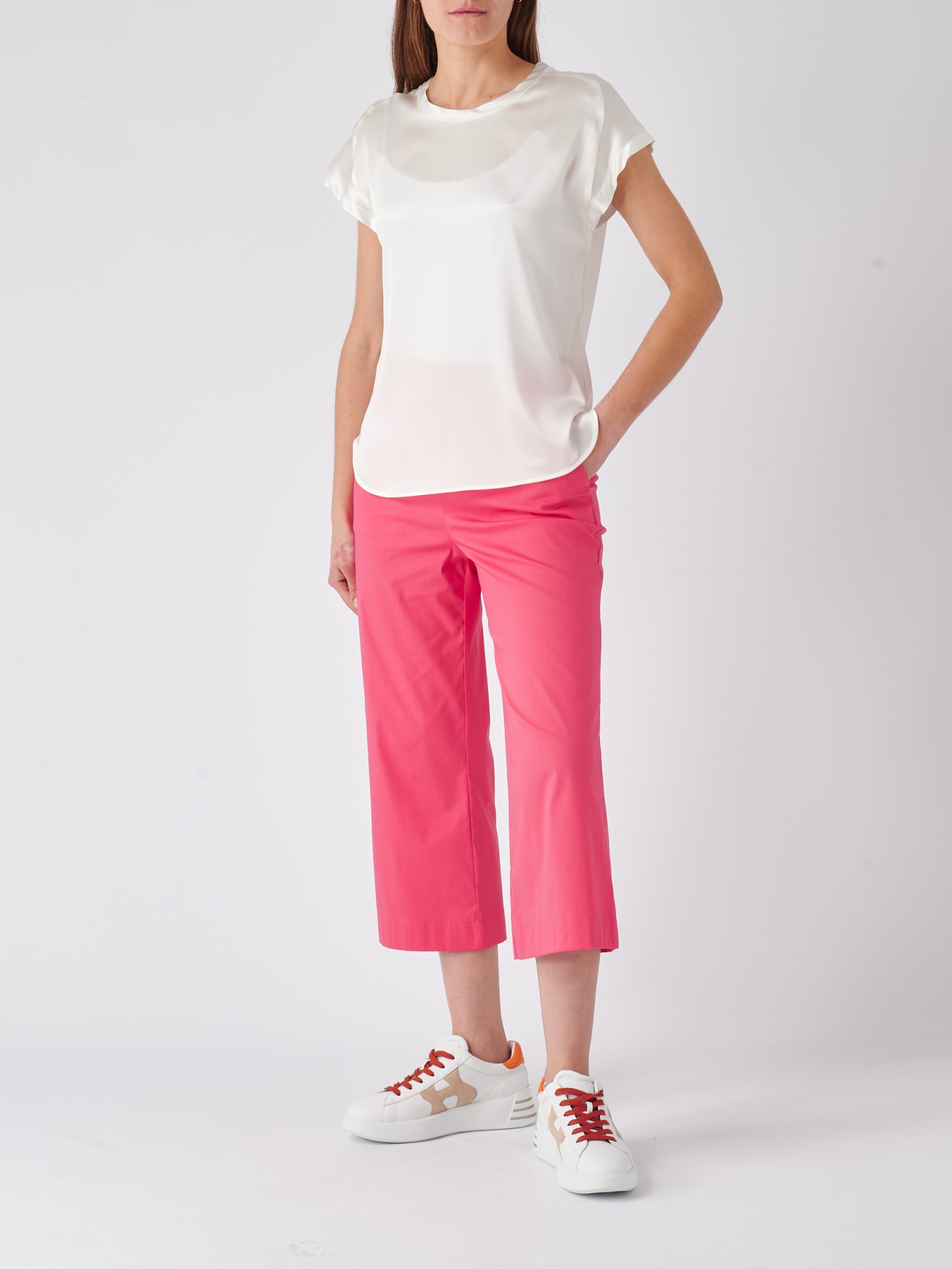 Shop Gran Sasso Cotton Trousers In Fragola