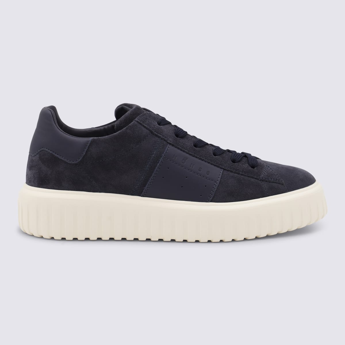 Blue Leather Sneakers