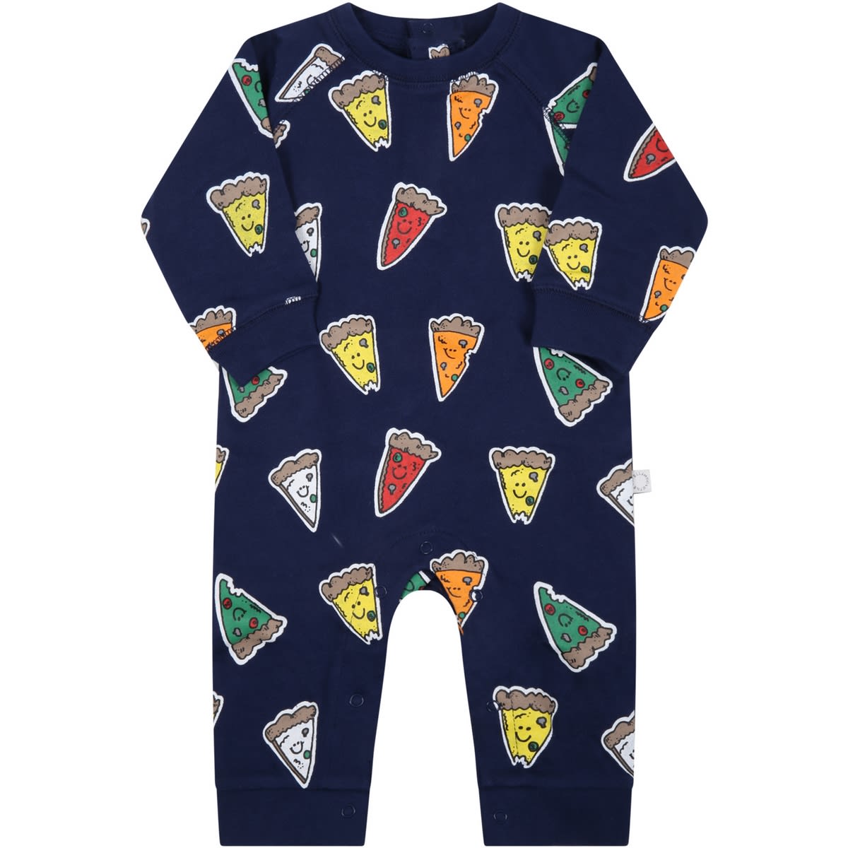 Stella McCartney Kids Blue Babygrow For Baby Kids With Pizzas