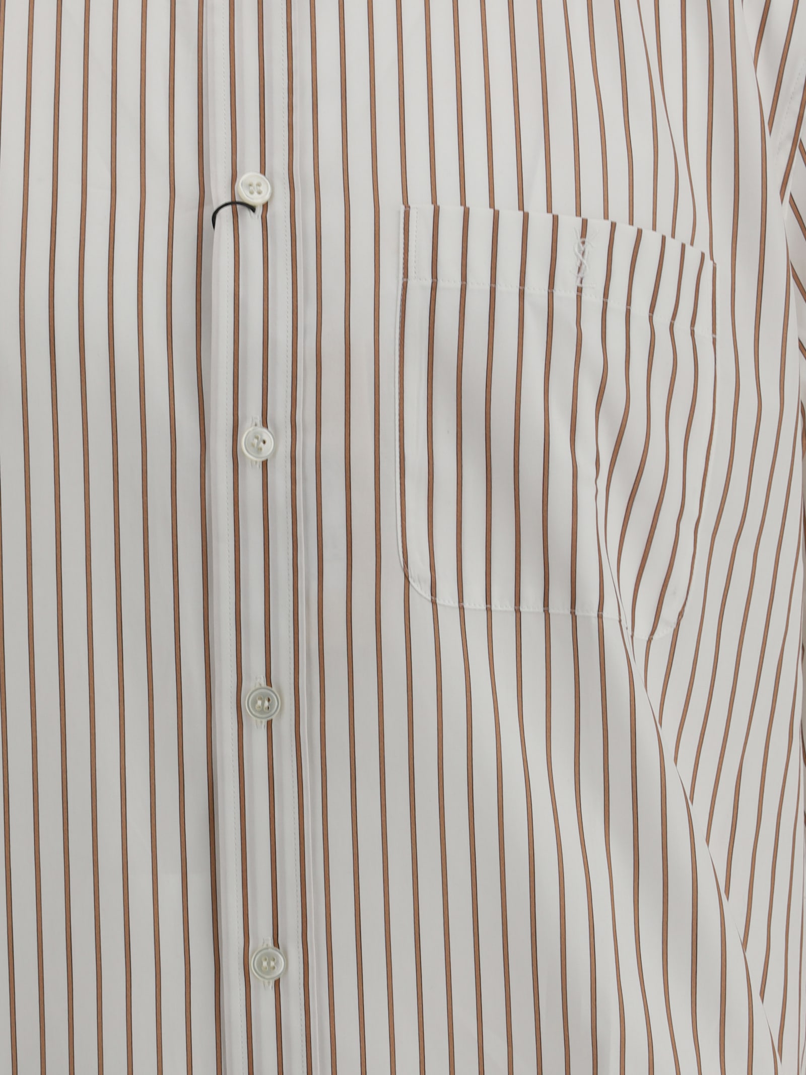 Saint Laurent Men Striped Shirt In Neutral