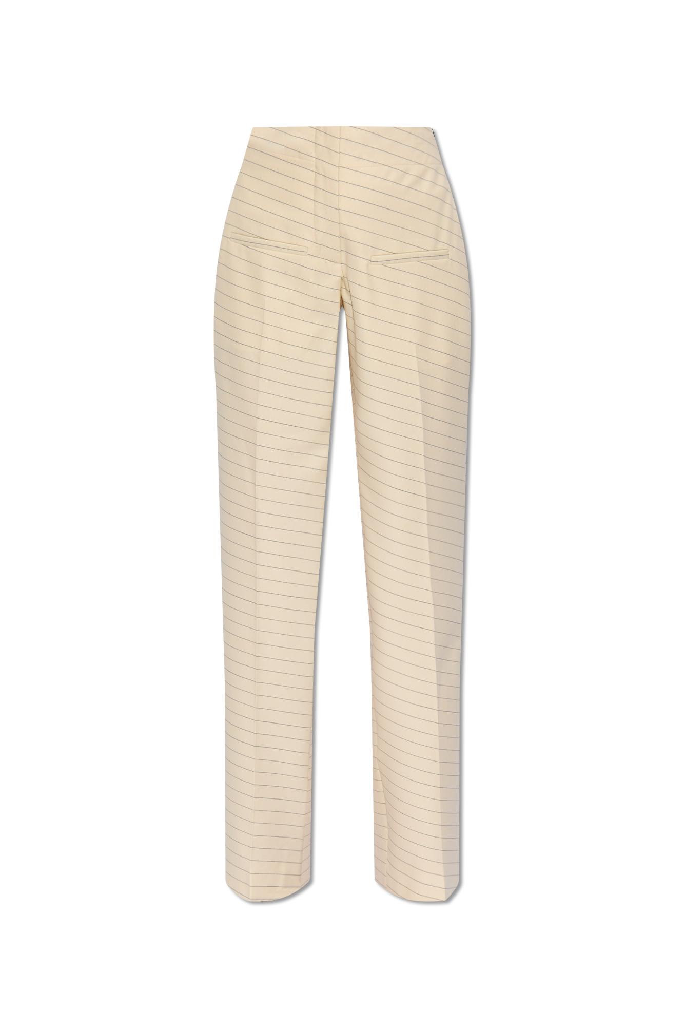 Shop Jw Anderson Pleat-front Trousers In White