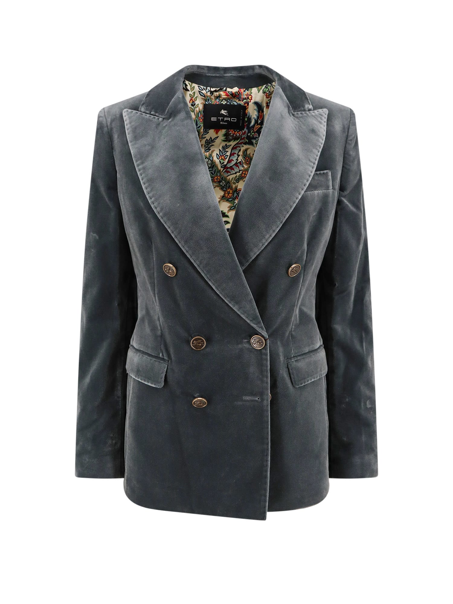 Shop Etro Blazer In Grigio Topo