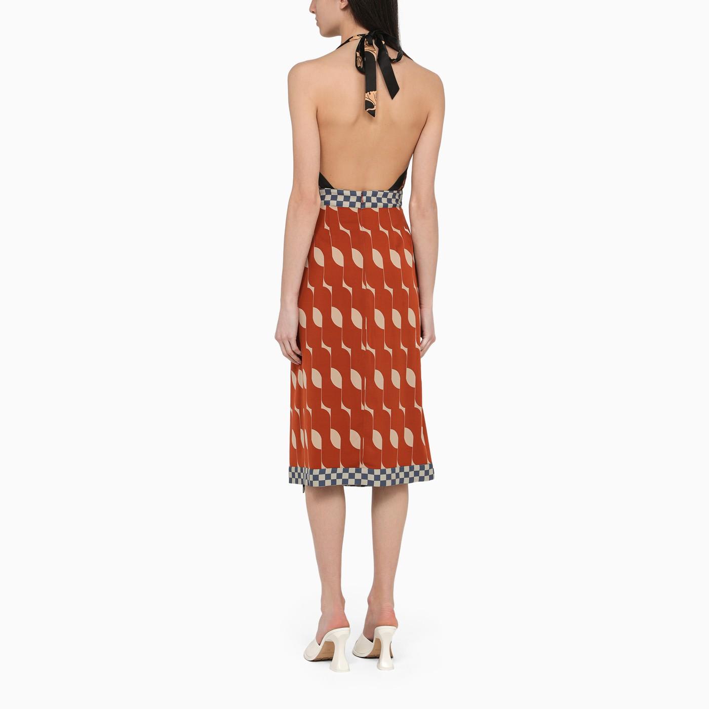 Shop Dries Van Noten Silk Blend Dress With Draped Skirt