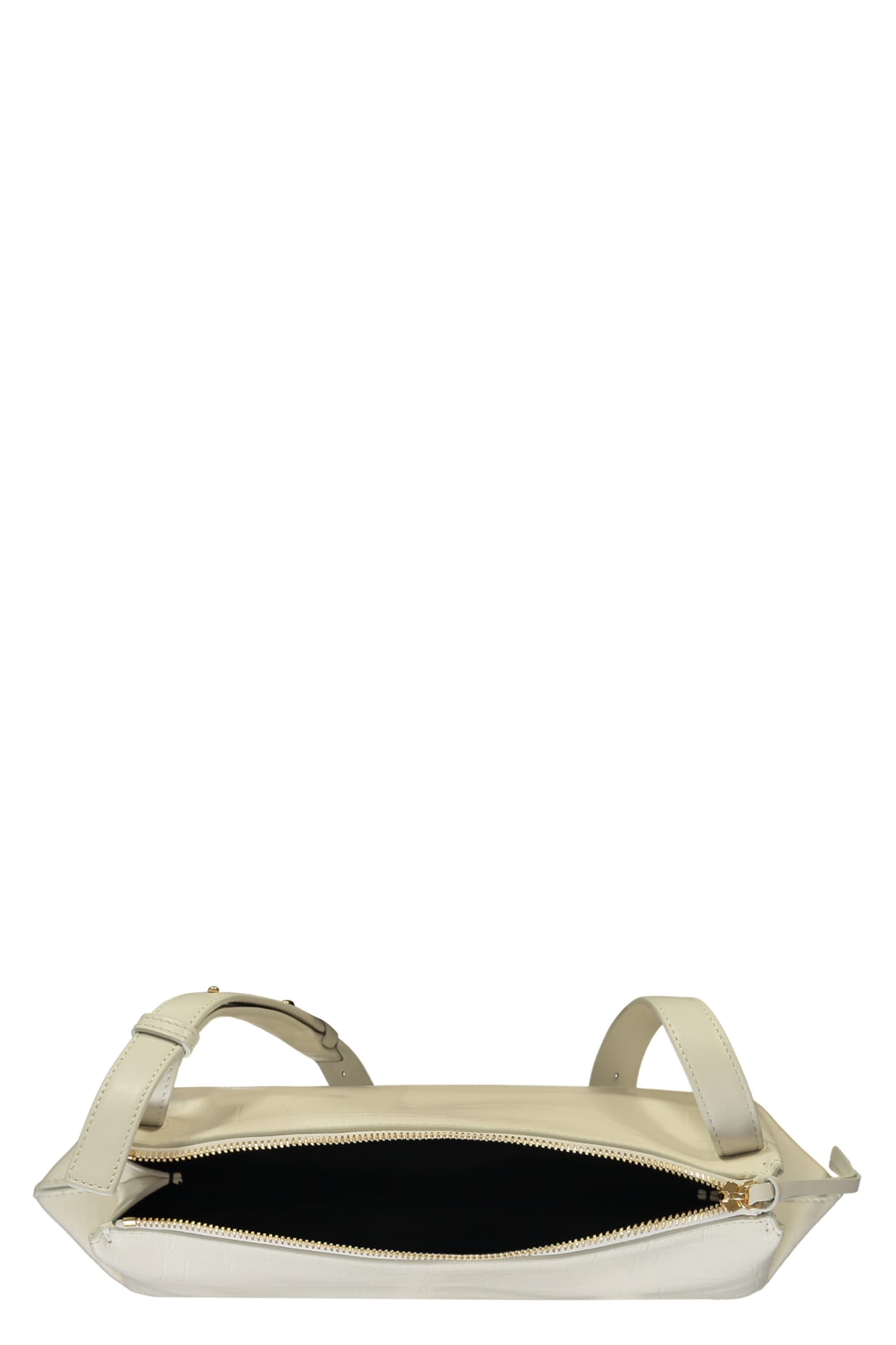 Shop Jil Sander Leather Crossbody Bag In Ecru