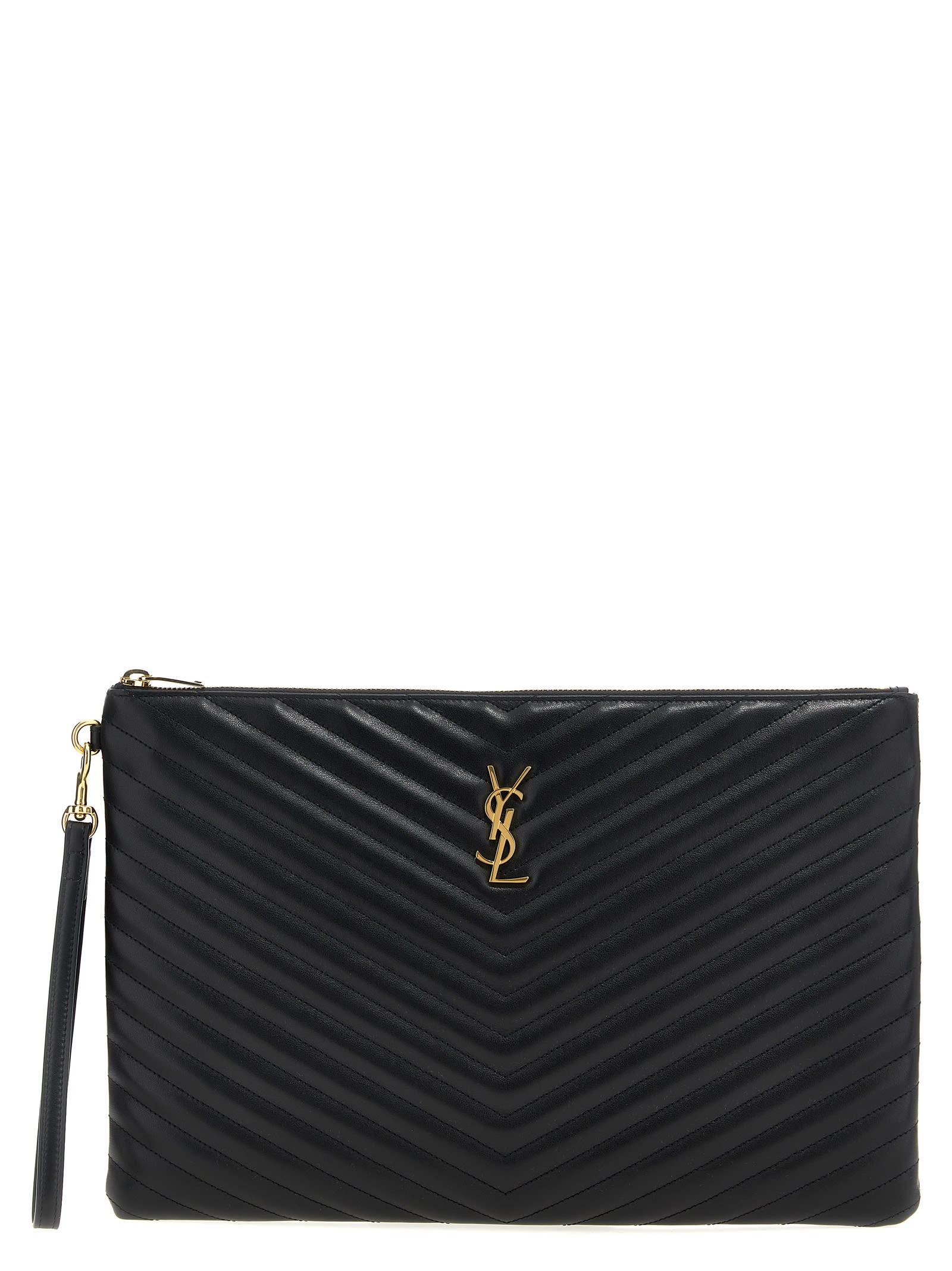Saint Laurent Cassandre Clutch In Black