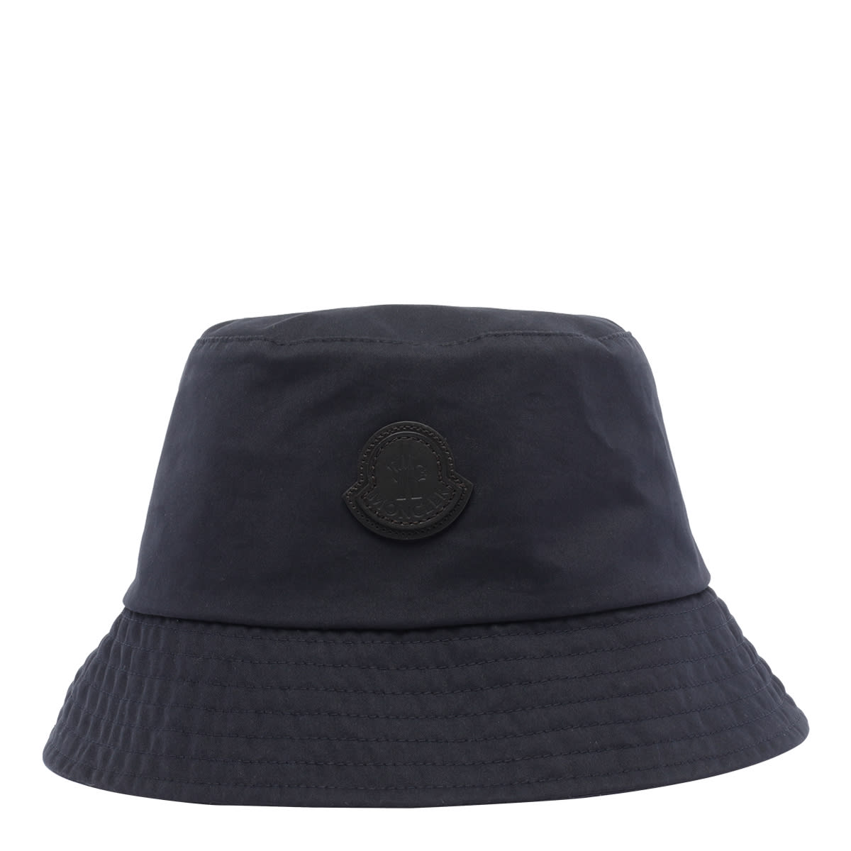 Moncler Logo Bucket Hat Featuring Structured Crown In Blue