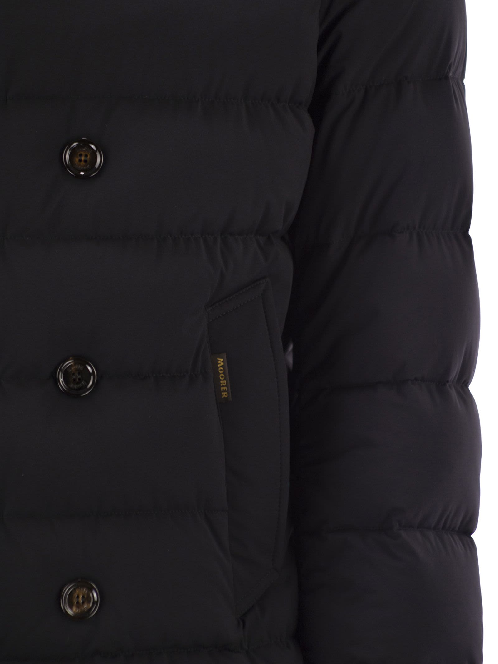 Moorer Florio-kn - Double-breasted Down Jacket In Black