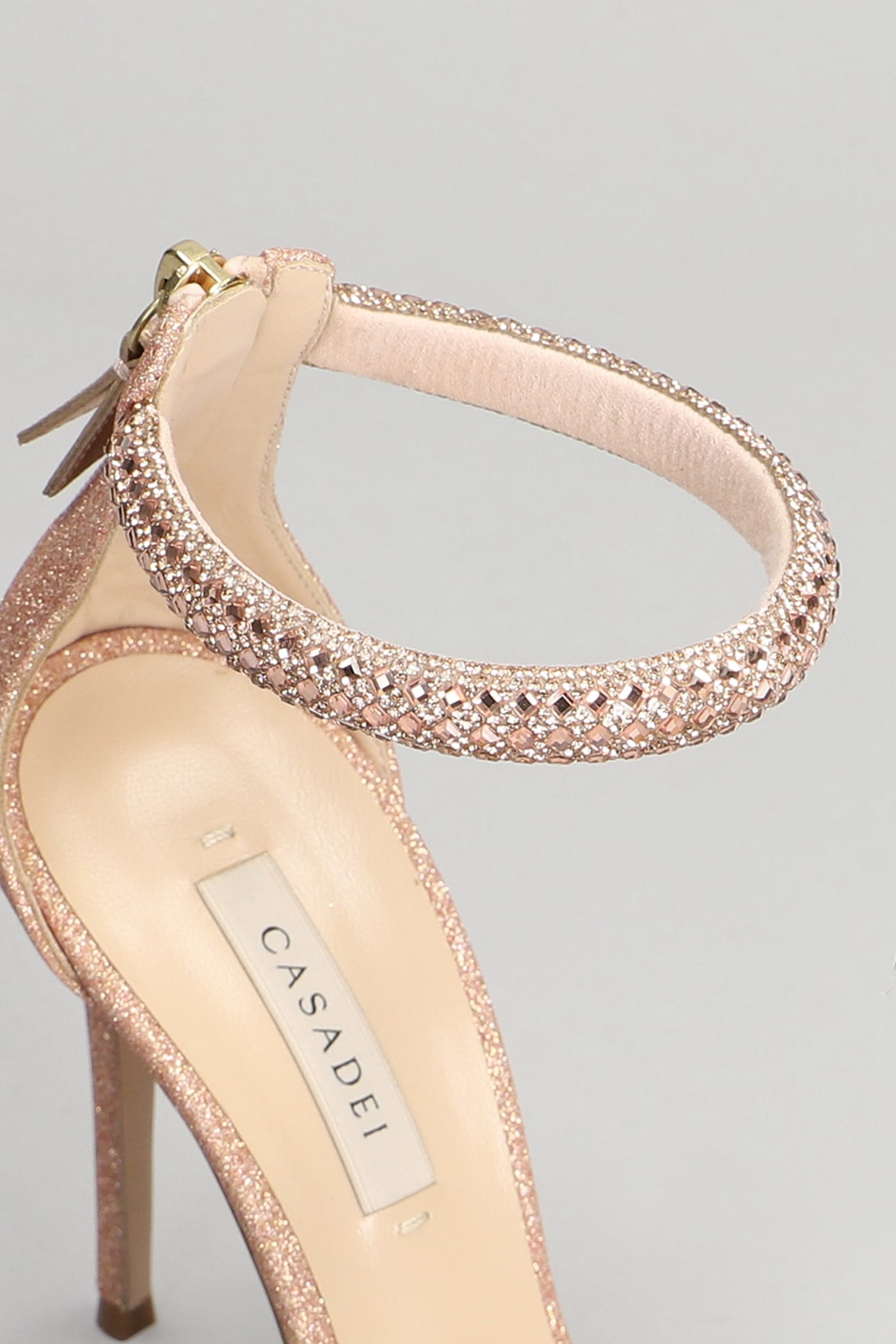 Shop Casadei Julia Sandals In Rose-pink Glitter