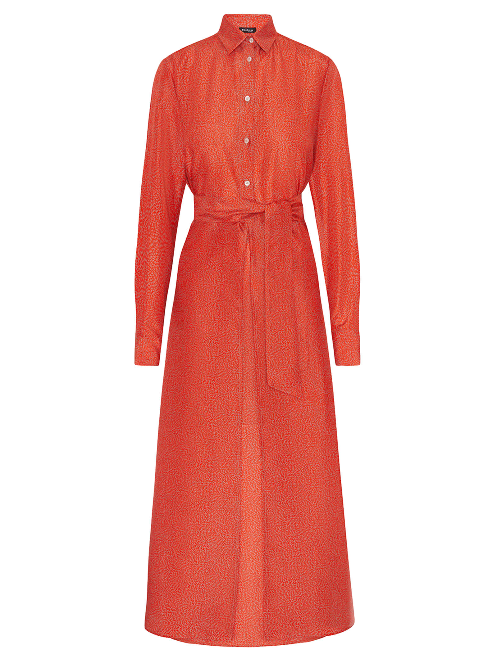 Kiton Dress Silk In Orange