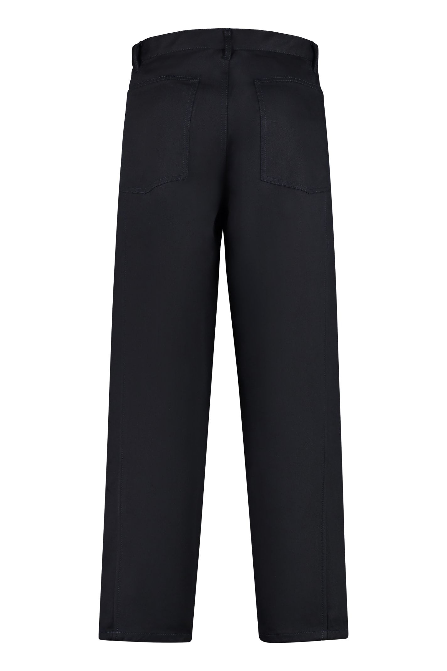 Shop Comme Des Garçons Shirt Cotton Trousers In Blue