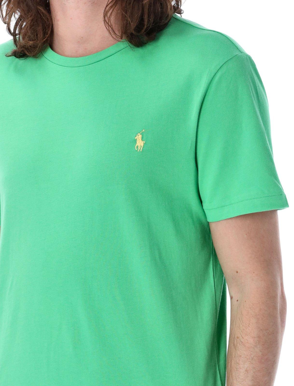 Shop Ralph Lauren Logo-embroidered Crewneck T-shirt In Classic Kelly/c1231