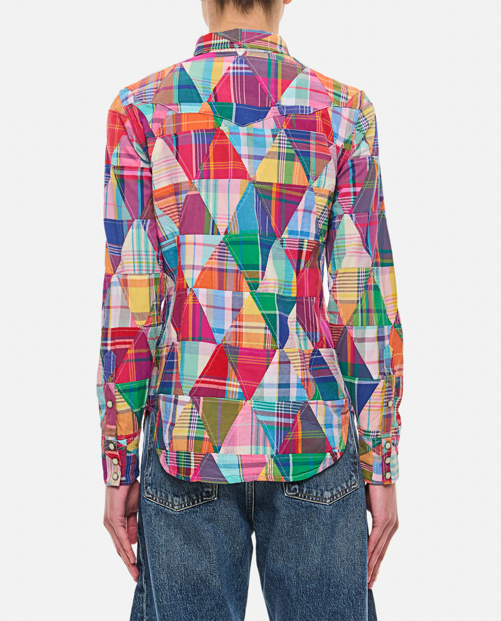 Shop Polo Ralph Lauren Triangle Patchwork Shirt In Multicolour