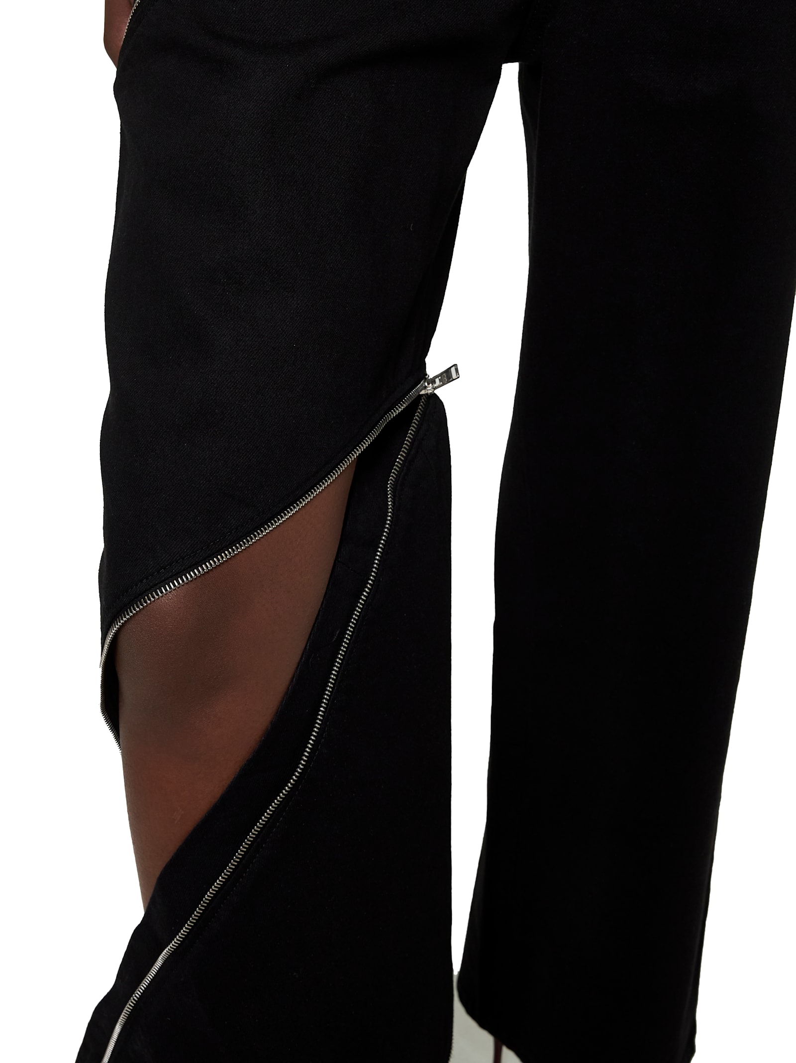 Alaïa Womens Noir Alaia Spiral Two-patch-pockets Wide-leg High-rise Denim-blend Trousers In Noir Alaia