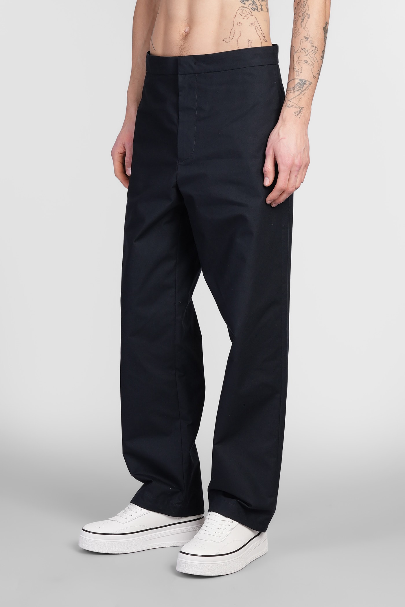 Jil Sander Pants In Blue Cotton