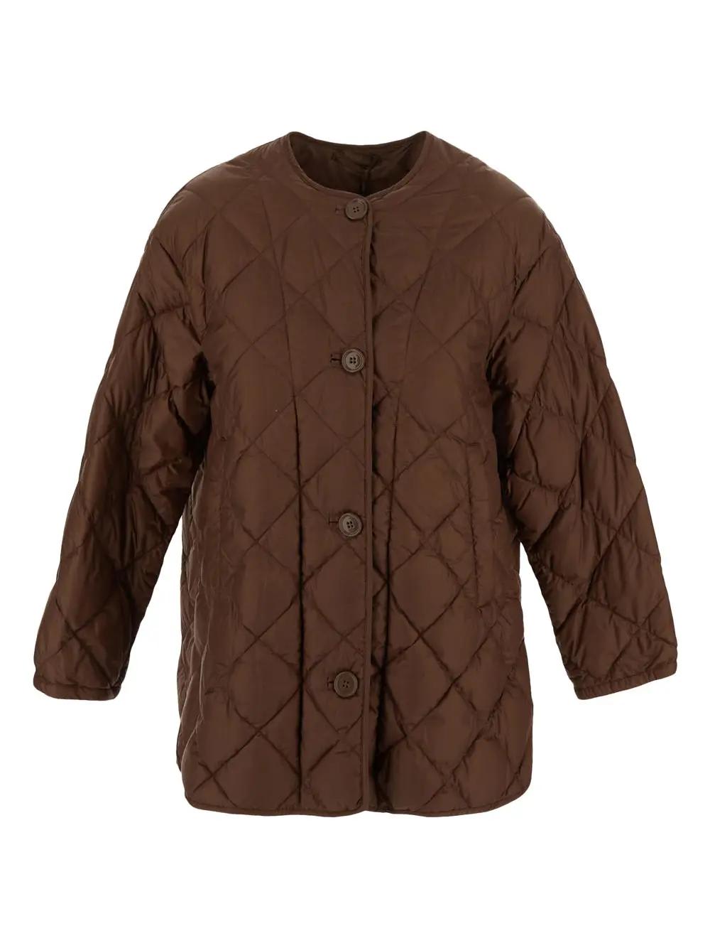 Buttoned Long-sleeved Quilted Jacket