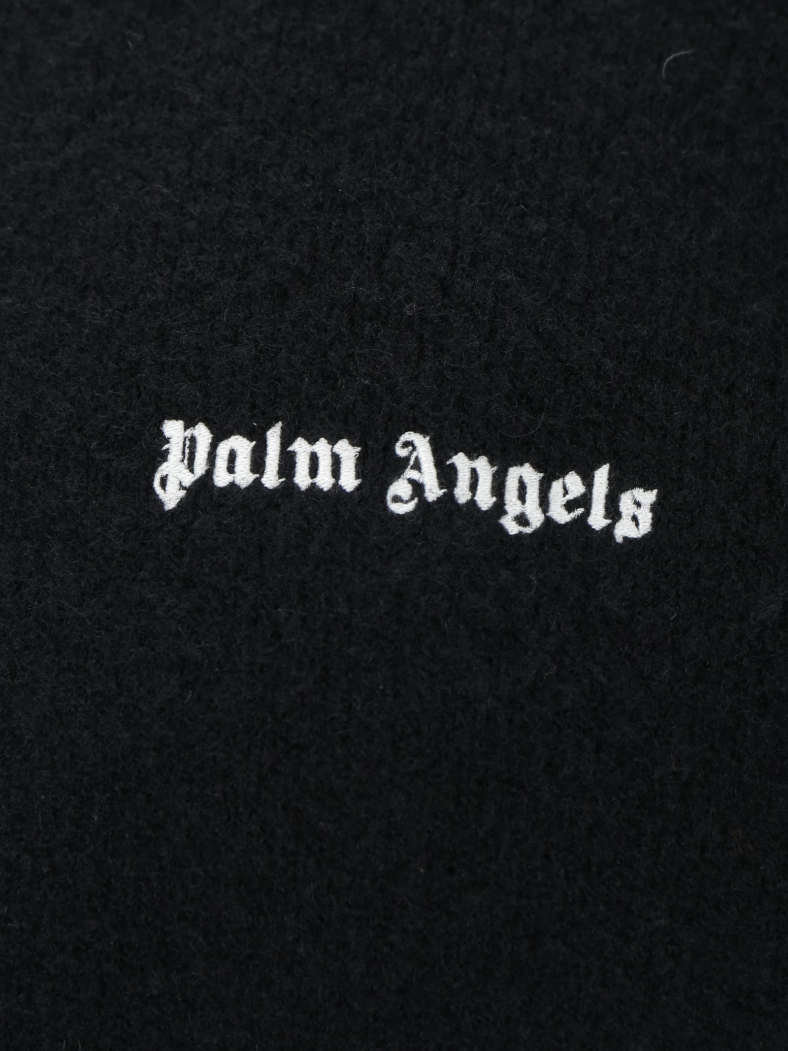 Palm Angels Cotton Oversize Crew Neck Sweatshirt In Black