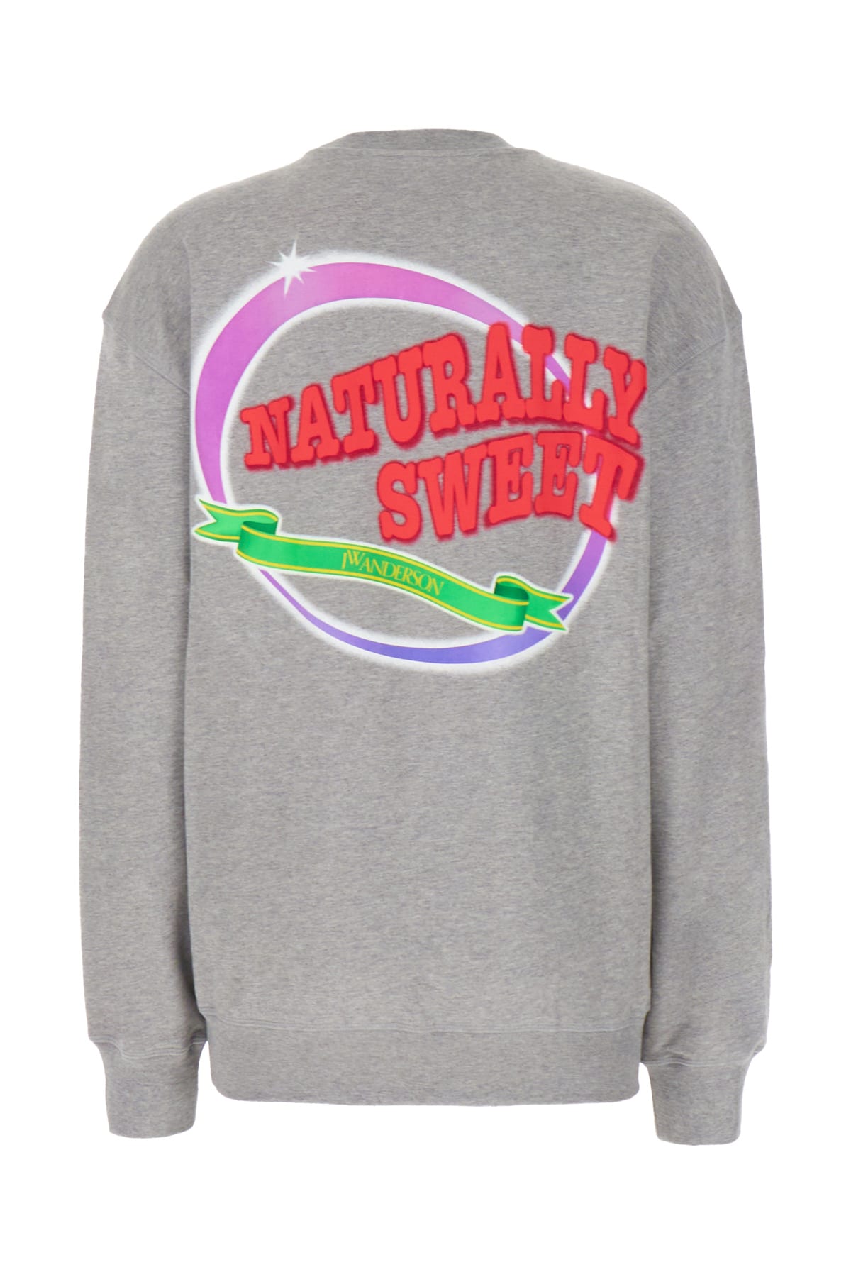 Shop Jw Anderson Melange Grey Cotton Oversize Sweatshirt In Light Grey Melange