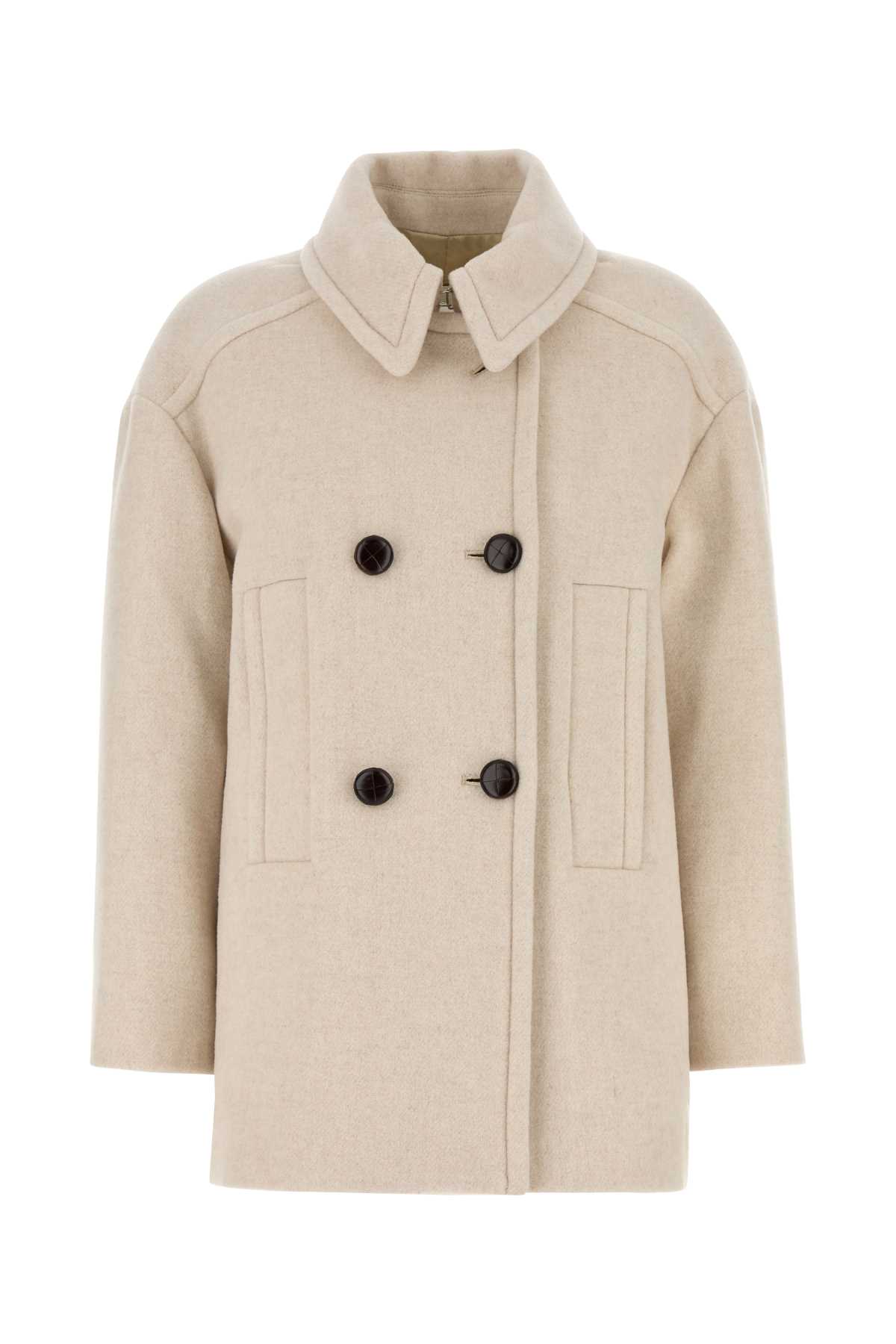 Sand Wool Blend Fiby Coat