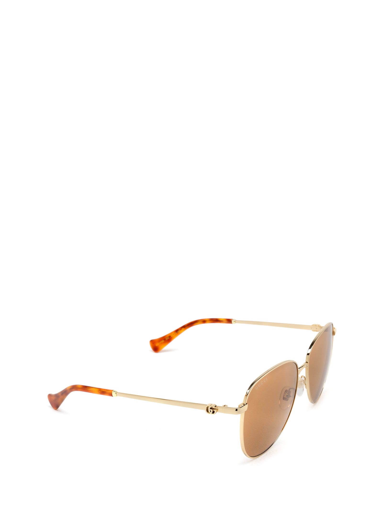 Shop Gucci Gg1419s Gold Sunglasses