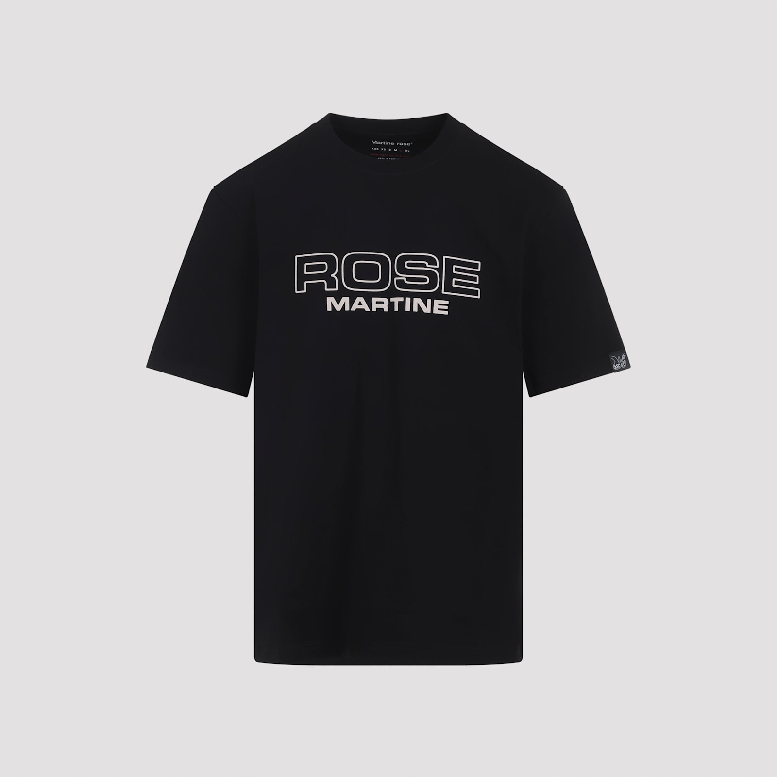 Martine Rose Black Short-sleeve T-shirt With Bold Front Print In Blue