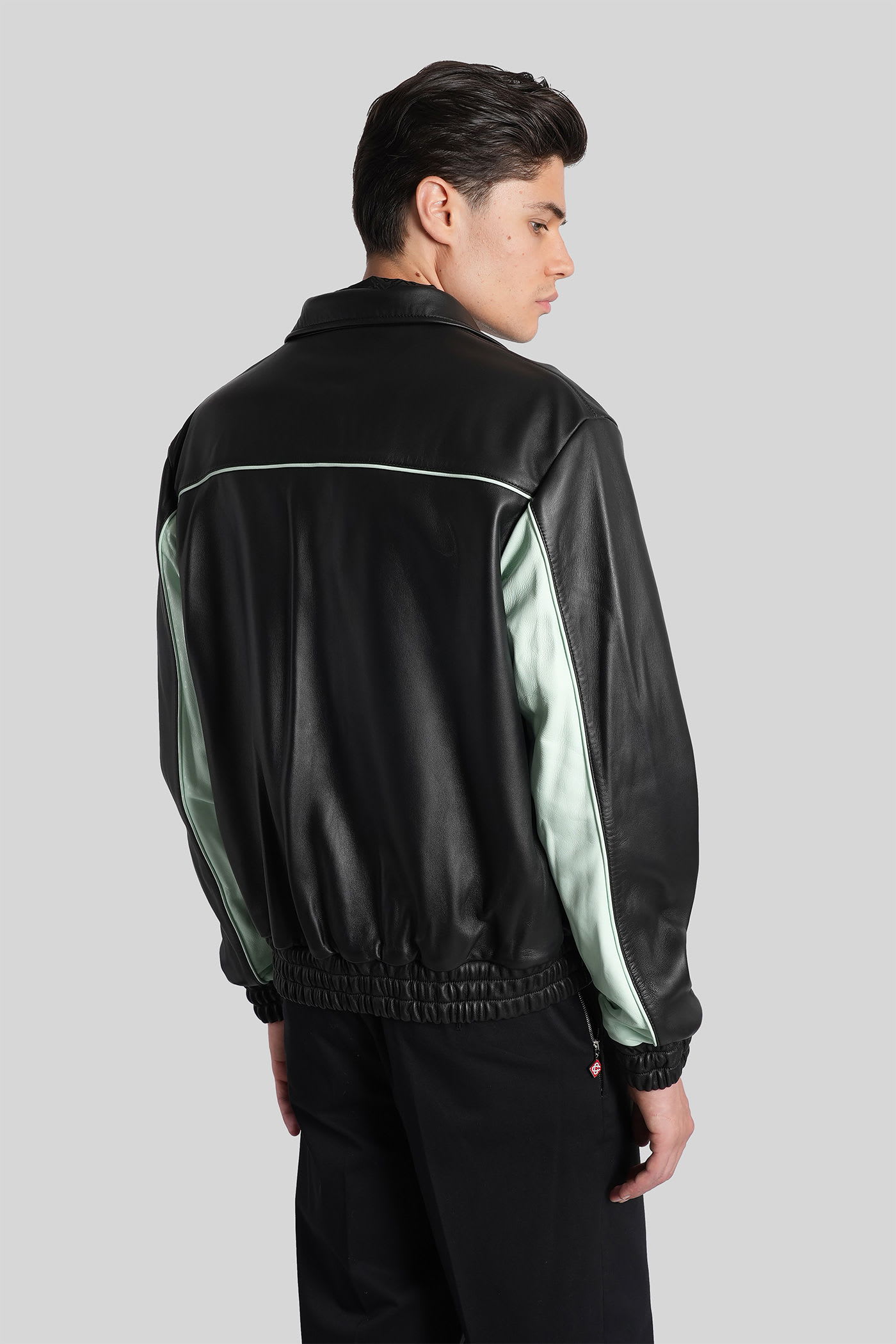 Casablanca Leather Jacket In Black Leather In Black