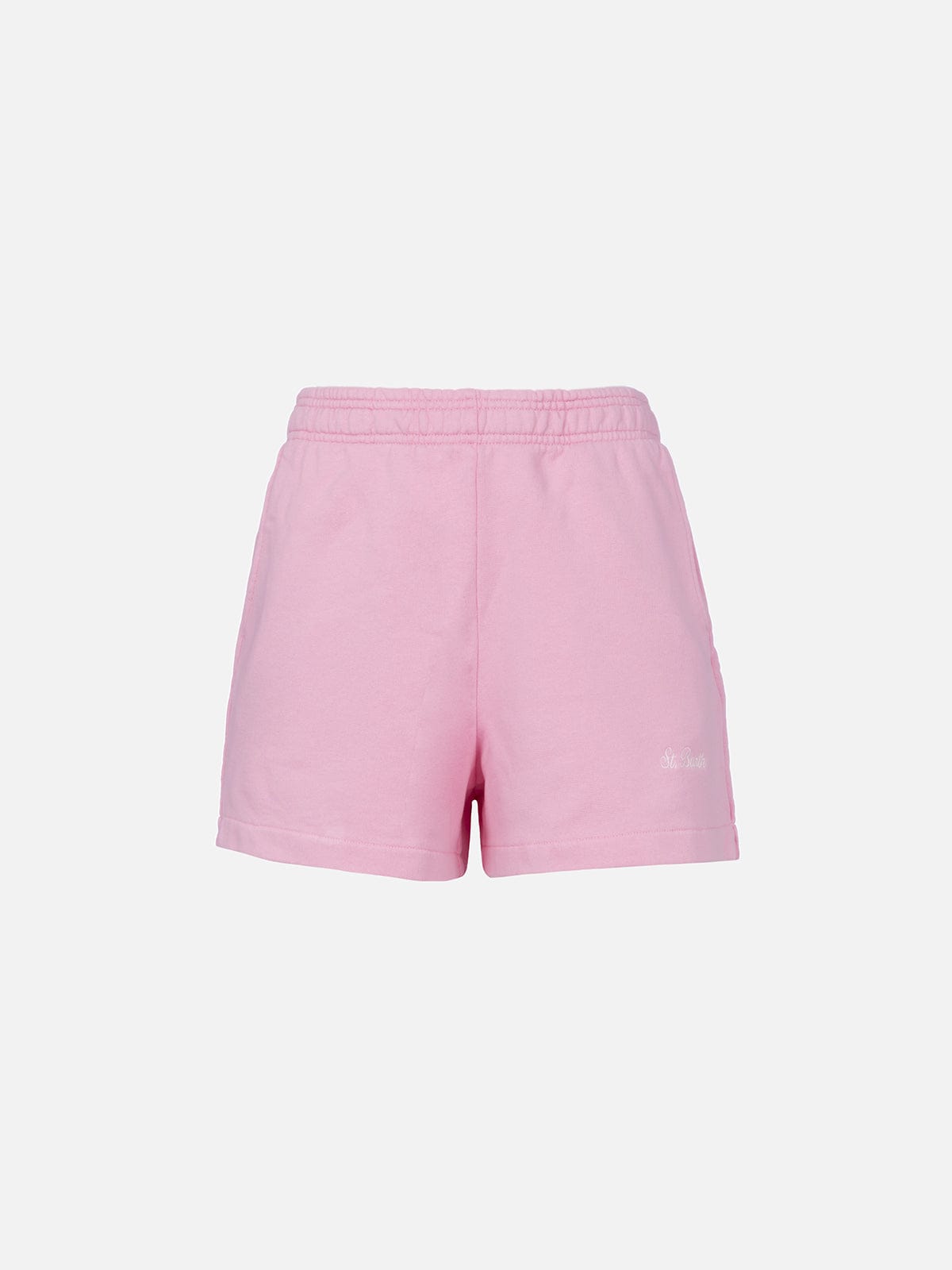 Mc2 Saint Barth Woman Cotton Pull Up Shorts Cate In Pink