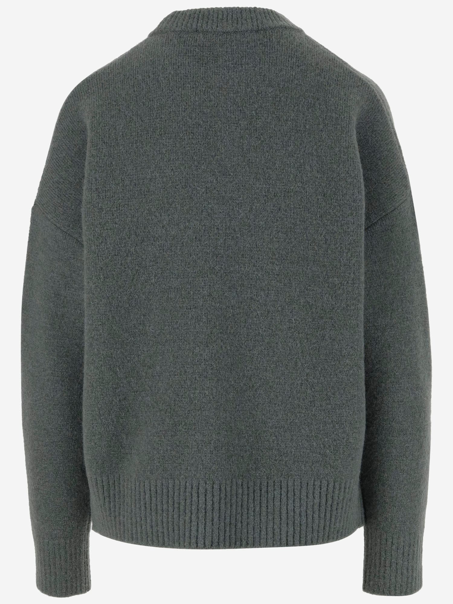 Shop Ami Alexandre Mattiussi Wool Blend Sweater In Green