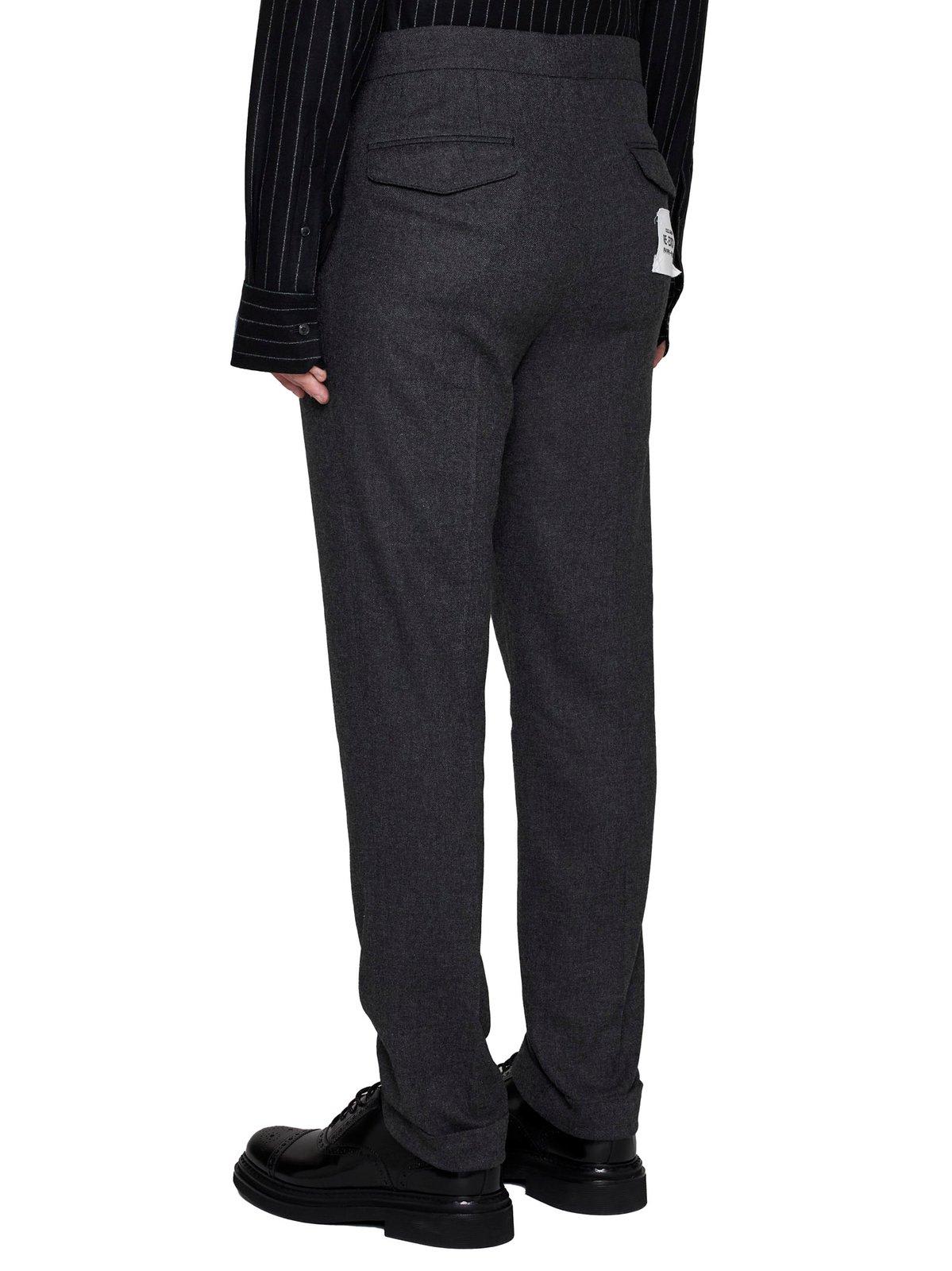 Shop Dolce & Gabbana Logo Patch Tailored Stretch Pants In Anthracite