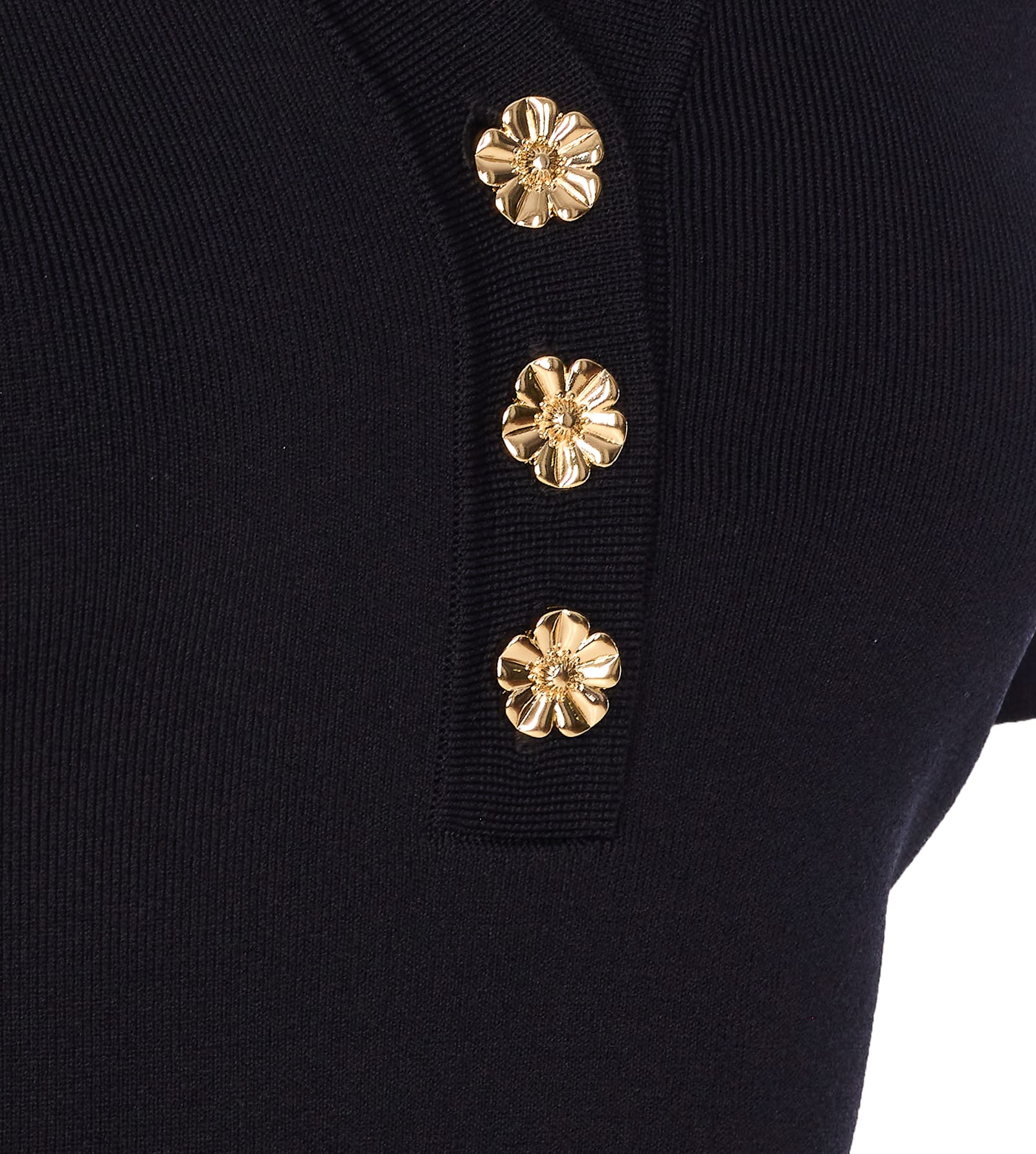 Twinset Fitted Black Short-sleeve Top With Classic Collar In Black