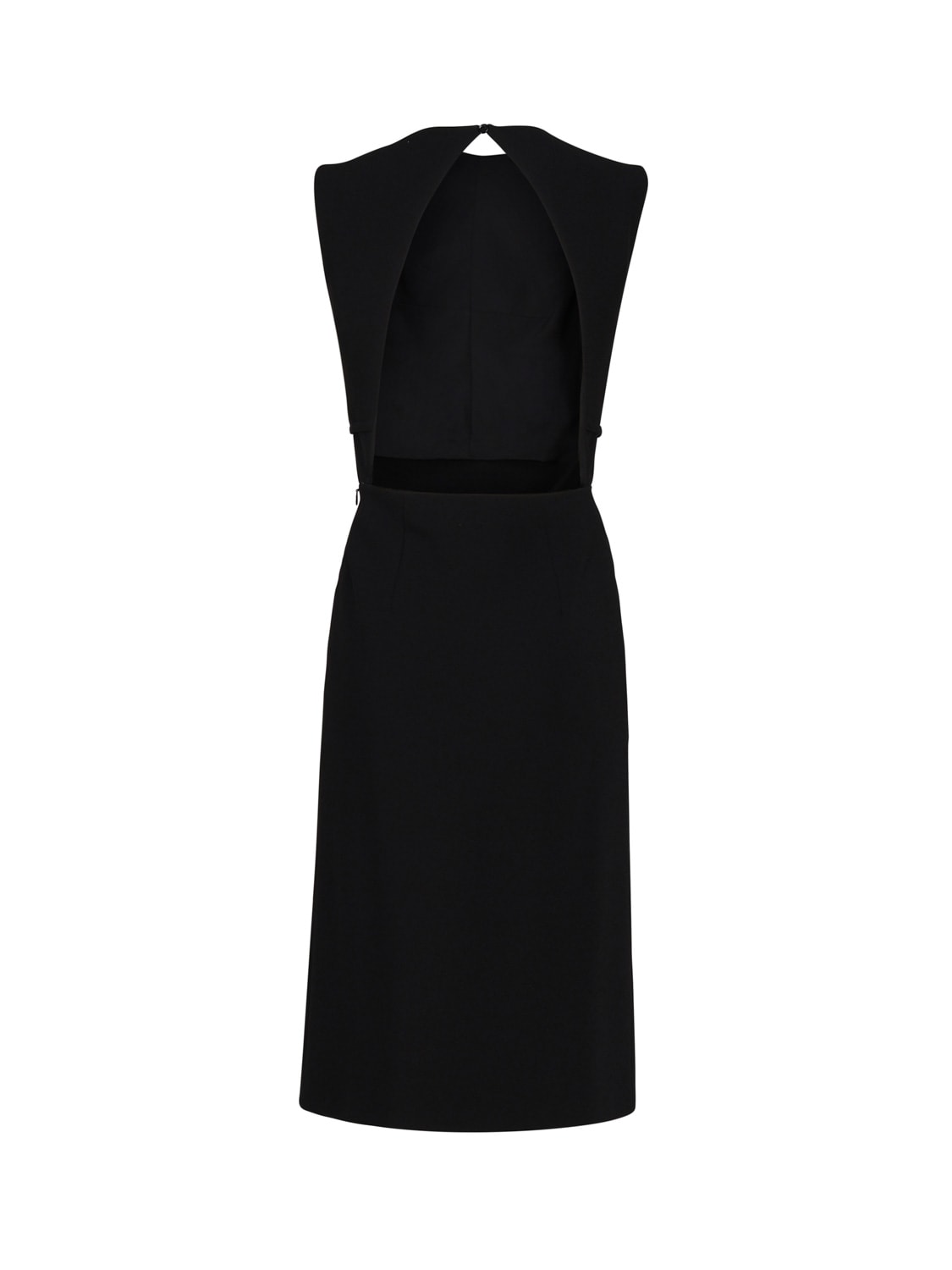 Shop Sportmax Dress With Inlay And Back Cut Out In Nero