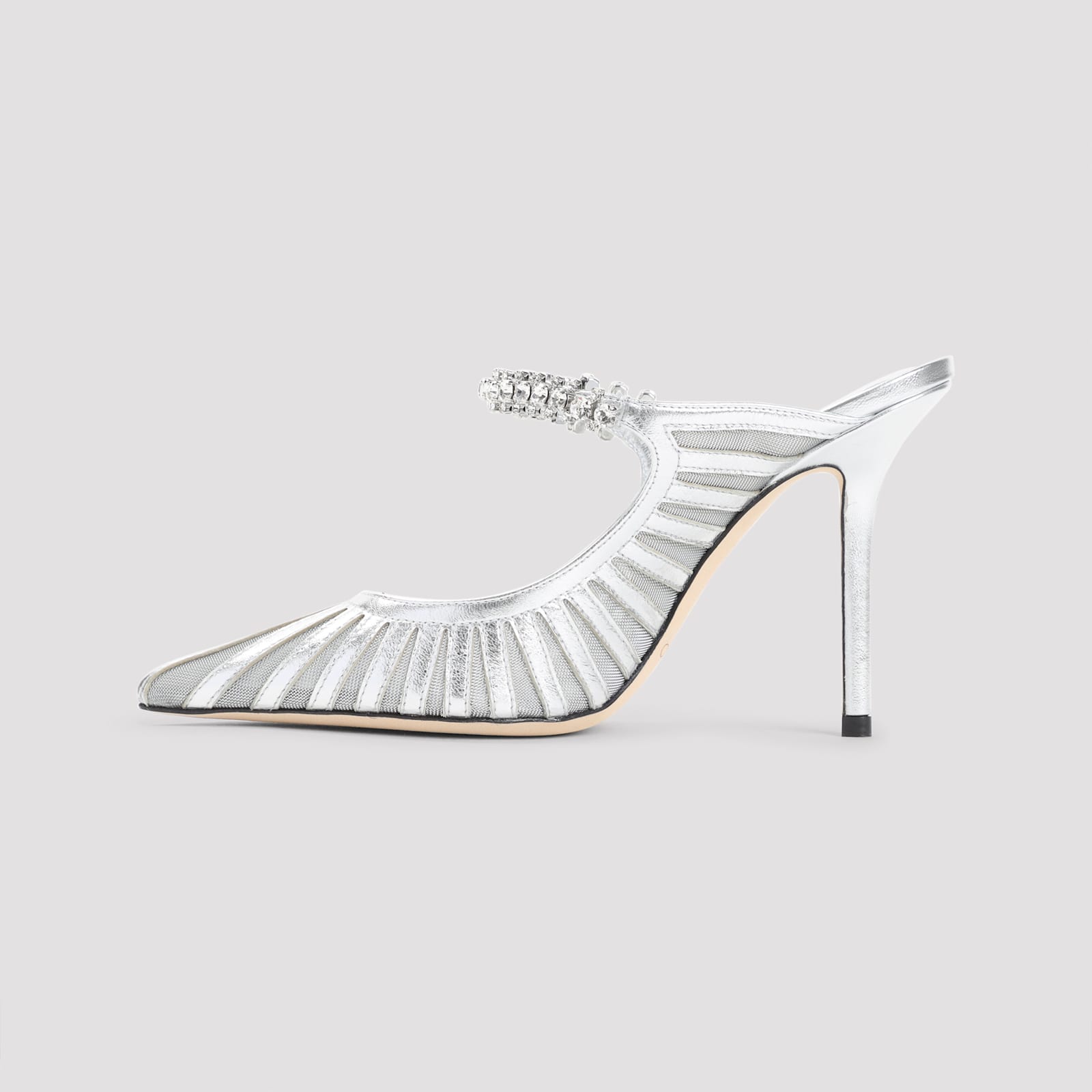 Jimmy Choo 100mm Bing Crystal-embellished Mules In White